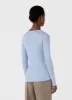 Women's Long Sleeve Ribbed T-shirt in Blue Mist sold by Sunspel