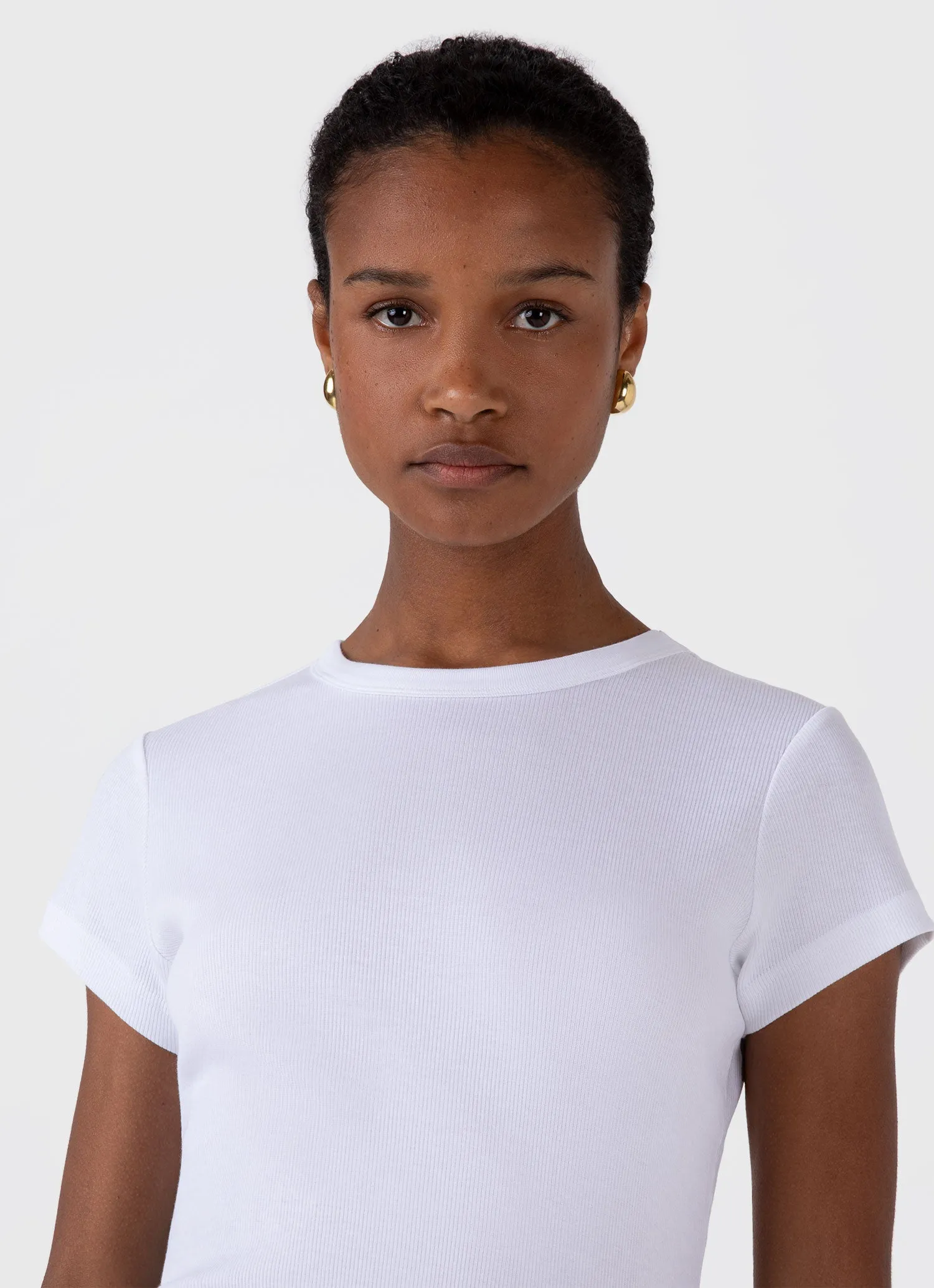 Women's Ribbed T-shirt in White sold by Sunspel product image thumbnail 4
