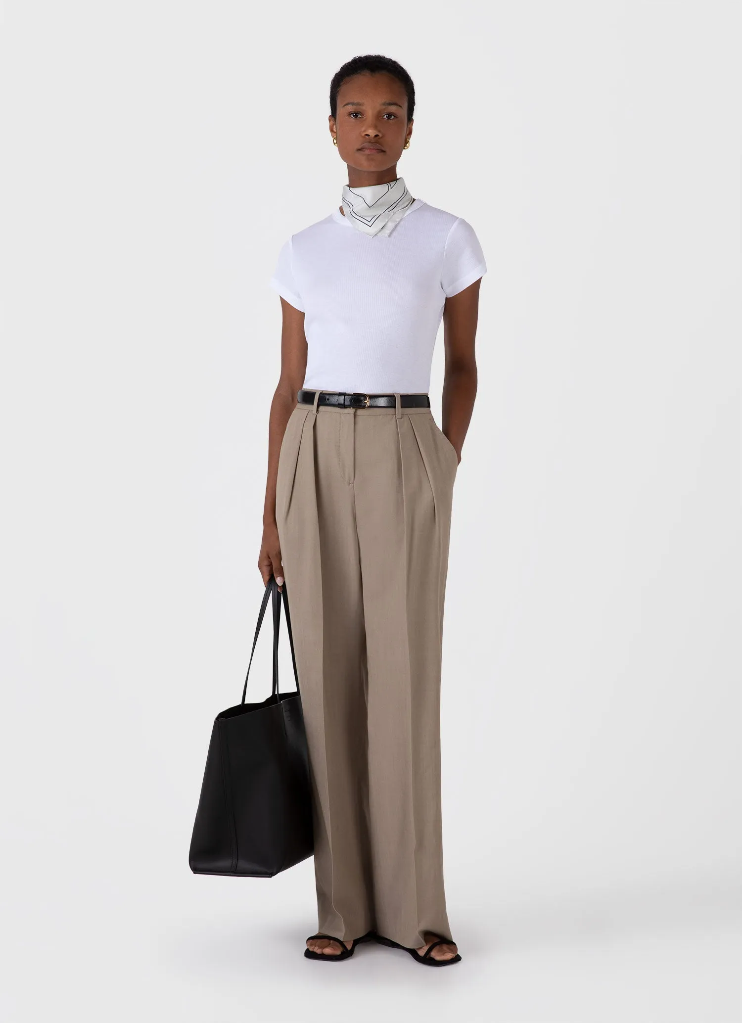 Women's Ribbed T-shirt in White sold by Sunspel product image thumbnail 2