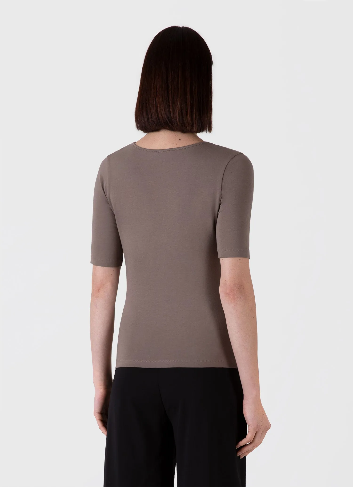 Women's Stretch Cotton Scoop Top in Cedar sold by Sunspel product image thumbnail 3