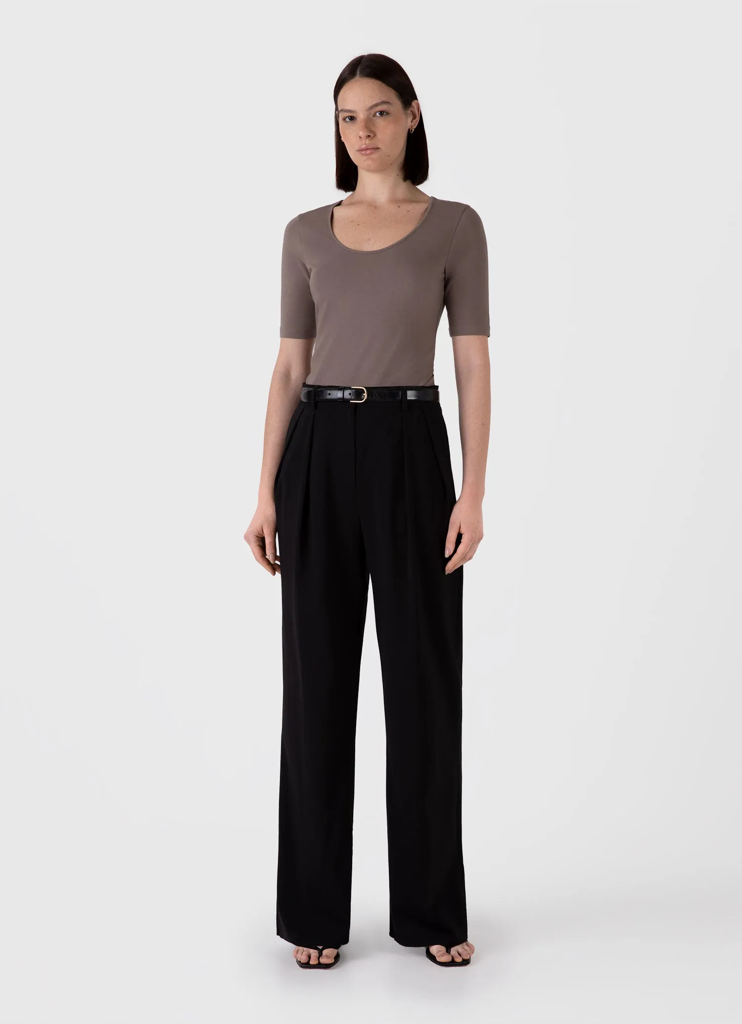 Women's Stretch Cotton Scoop Top in Cedar sold by Sunspel product image thumbnail 2