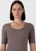 Women's Stretch Cotton Scoop Top in Cedar sold by Sunspel