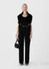 Women's Stretch Cotton Scoop Top in Black sold by Sunspel
