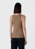 Women's Ribbed Tank Top in Almond sold by Sunspel