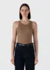 Women's Ribbed Tank Top in Almond sold by Sunspel