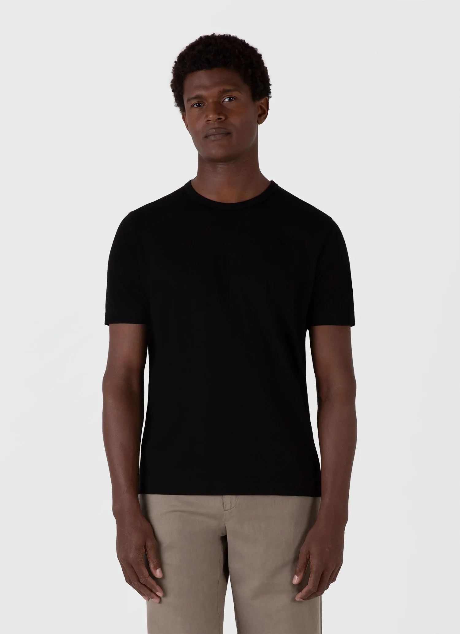 Men's Single Jersey T-shirt in Black sold by Sunspel product image thumbnail 2