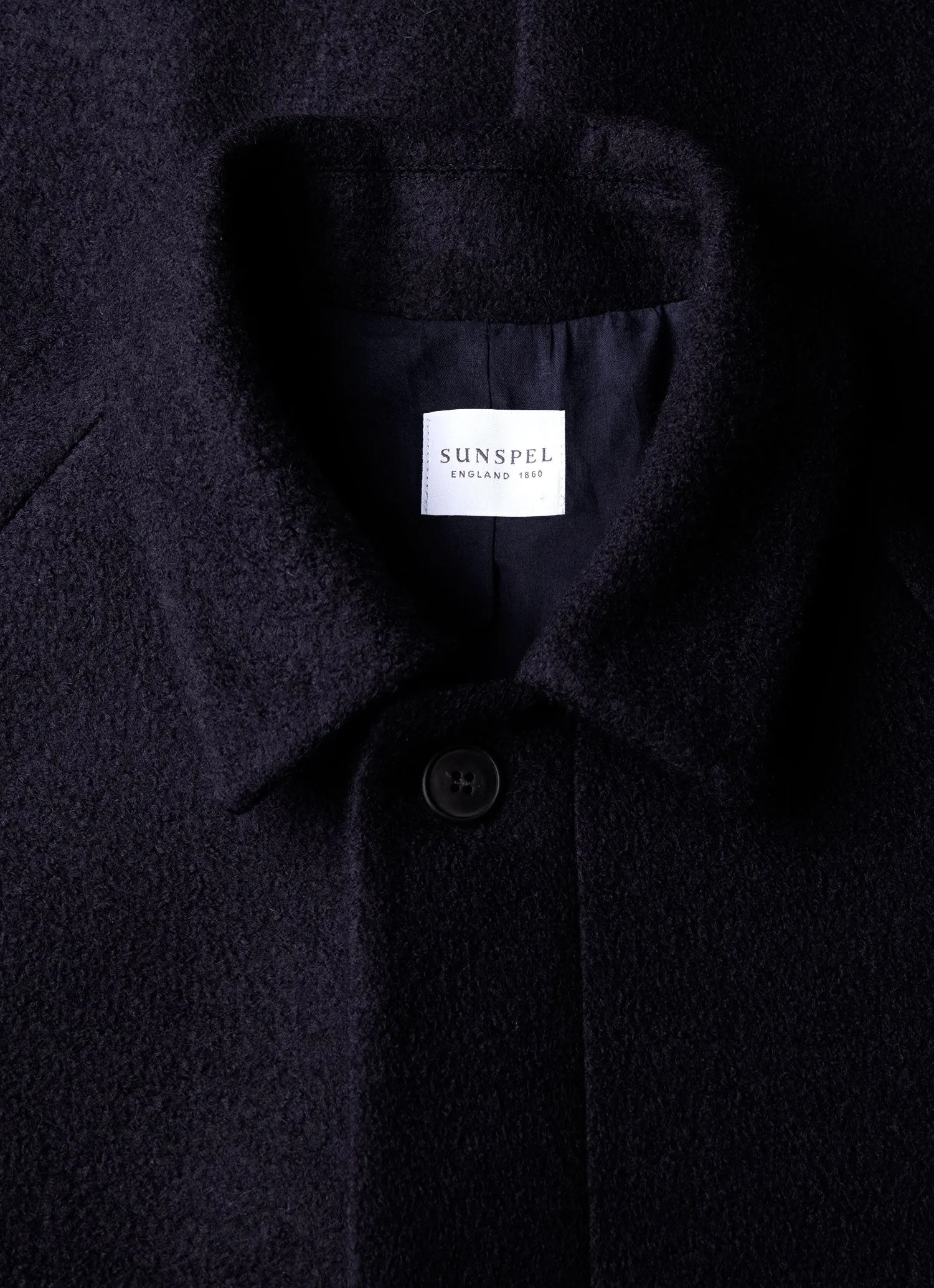 Men's Boiled Wool Car Coat in Navy sold by Sunspel product image thumbnail 4