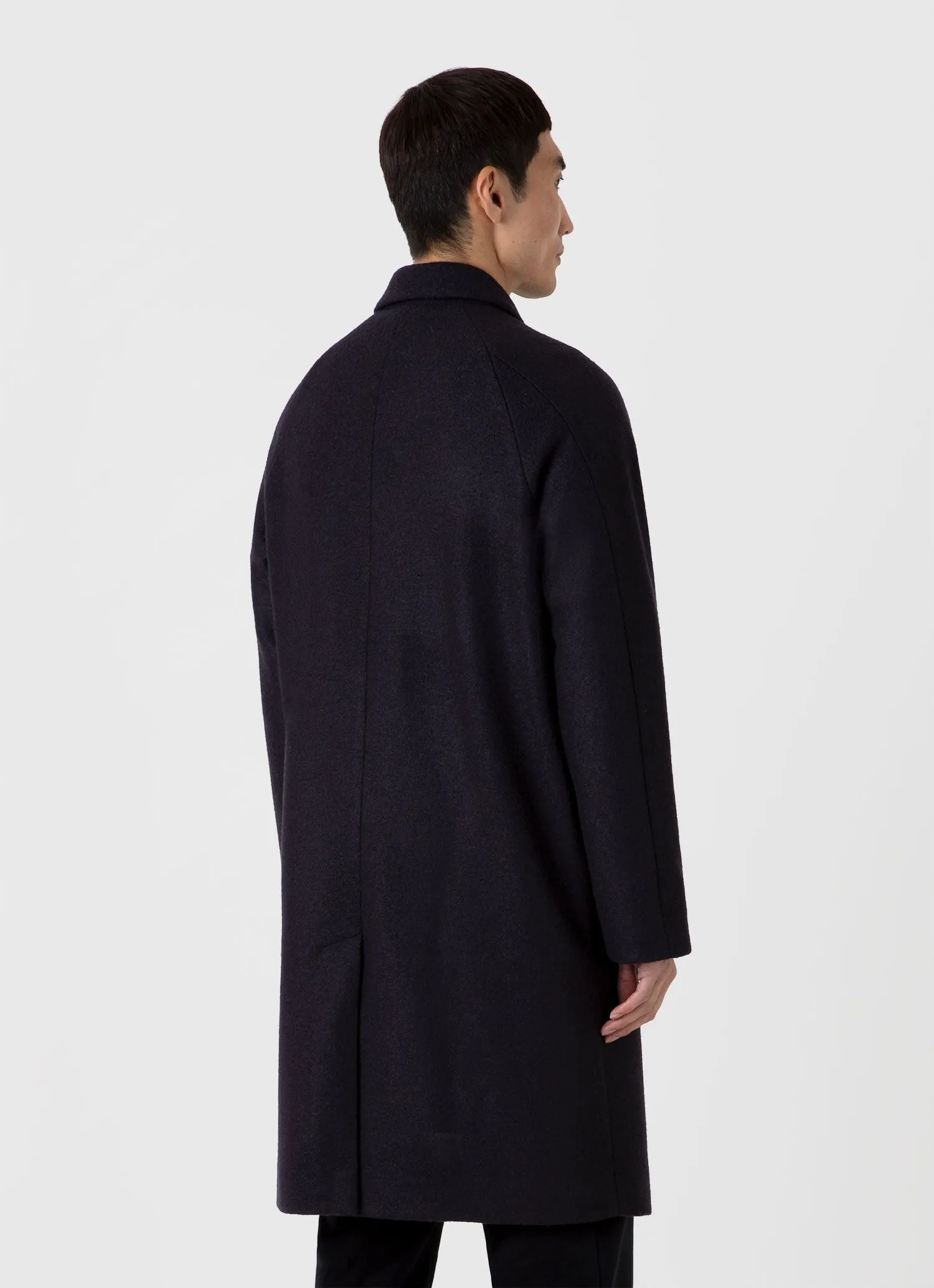 Men's Boiled Wool Car Coat in Navy sold by Sunspel product image thumbnail 5