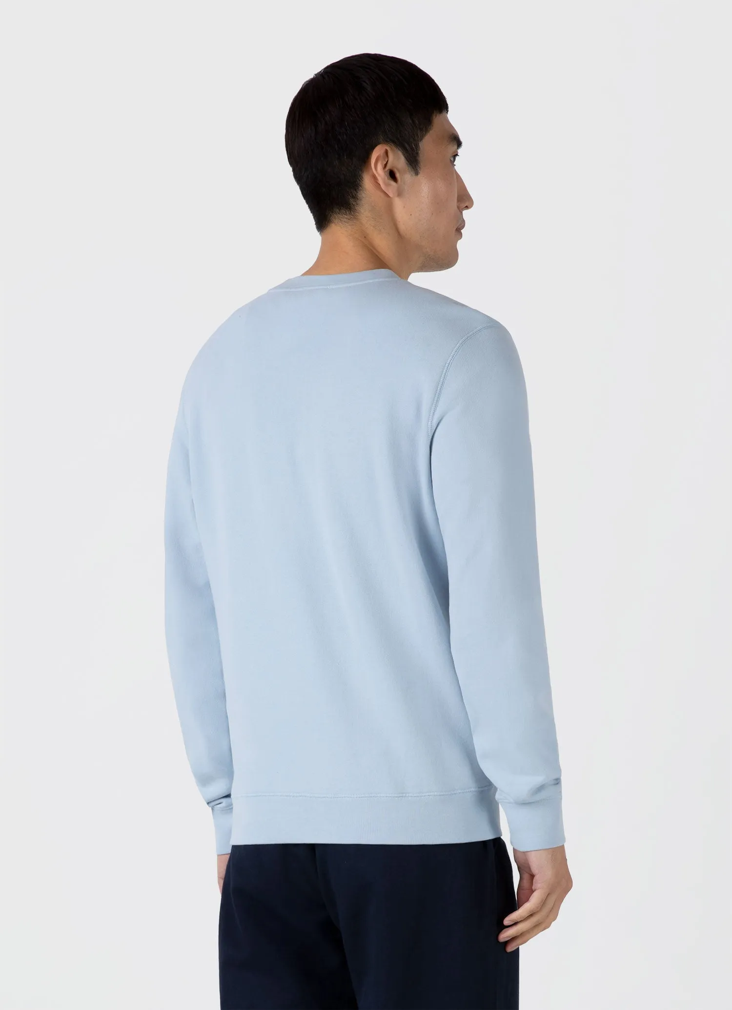 Men's Loopback Sweatshirt in Blue Mist sold by Sunspel product image thumbnail 5