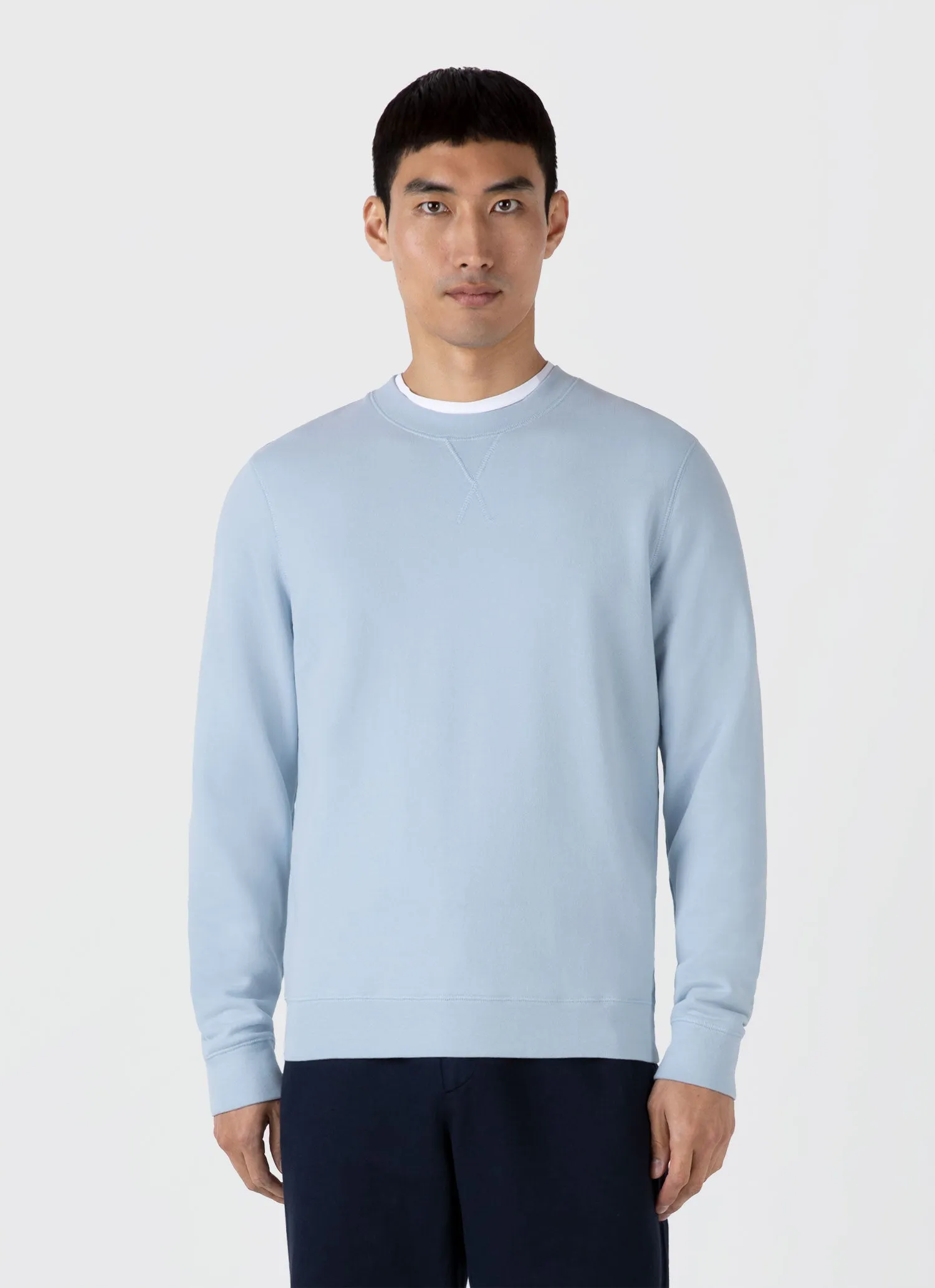 Men's Loopback Sweatshirt in Blue Mist sold by Sunspel product image thumbnail 2