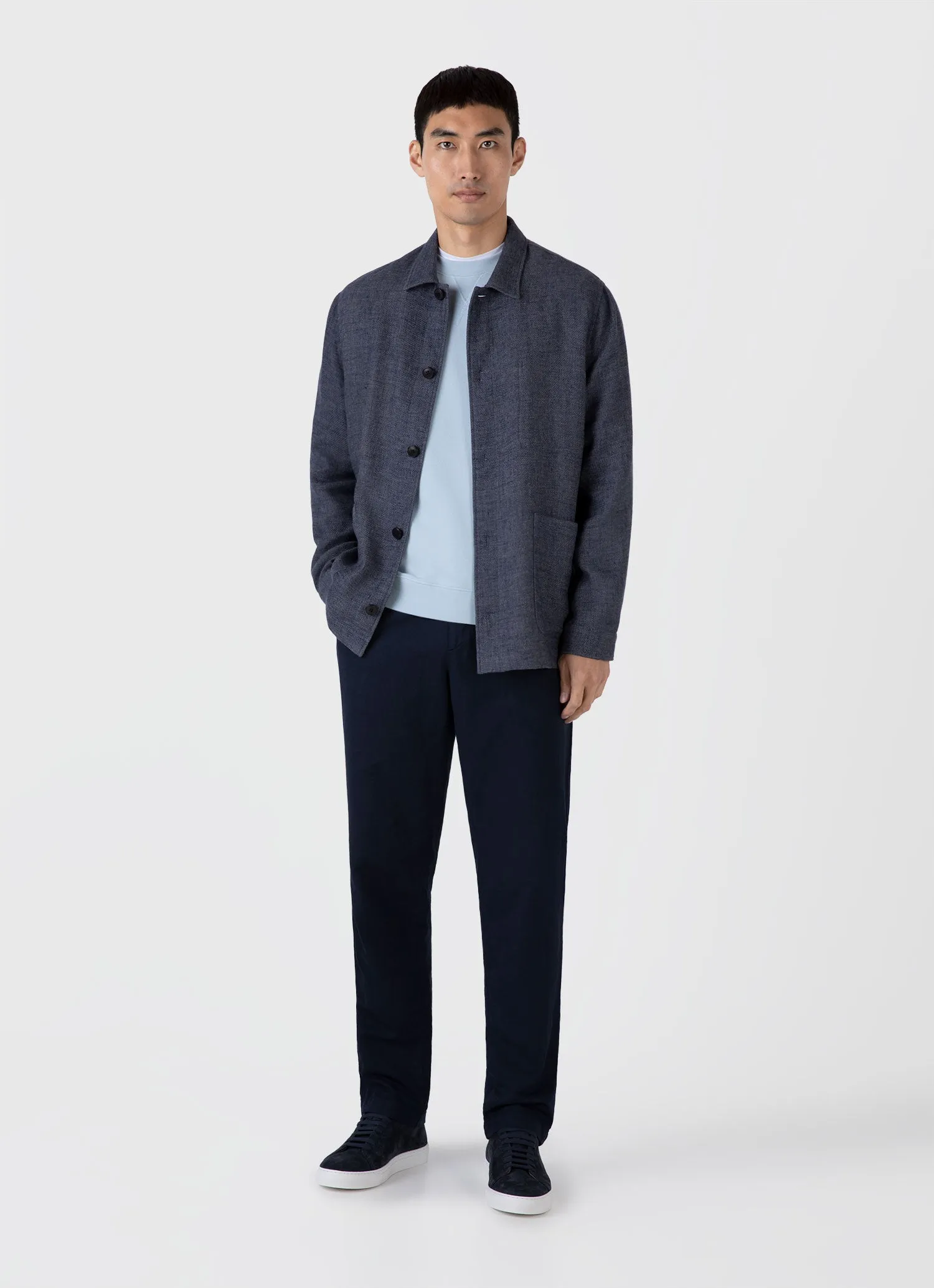 Men's Loopback Sweatshirt in Blue Mist sold by Sunspel product image thumbnail 3