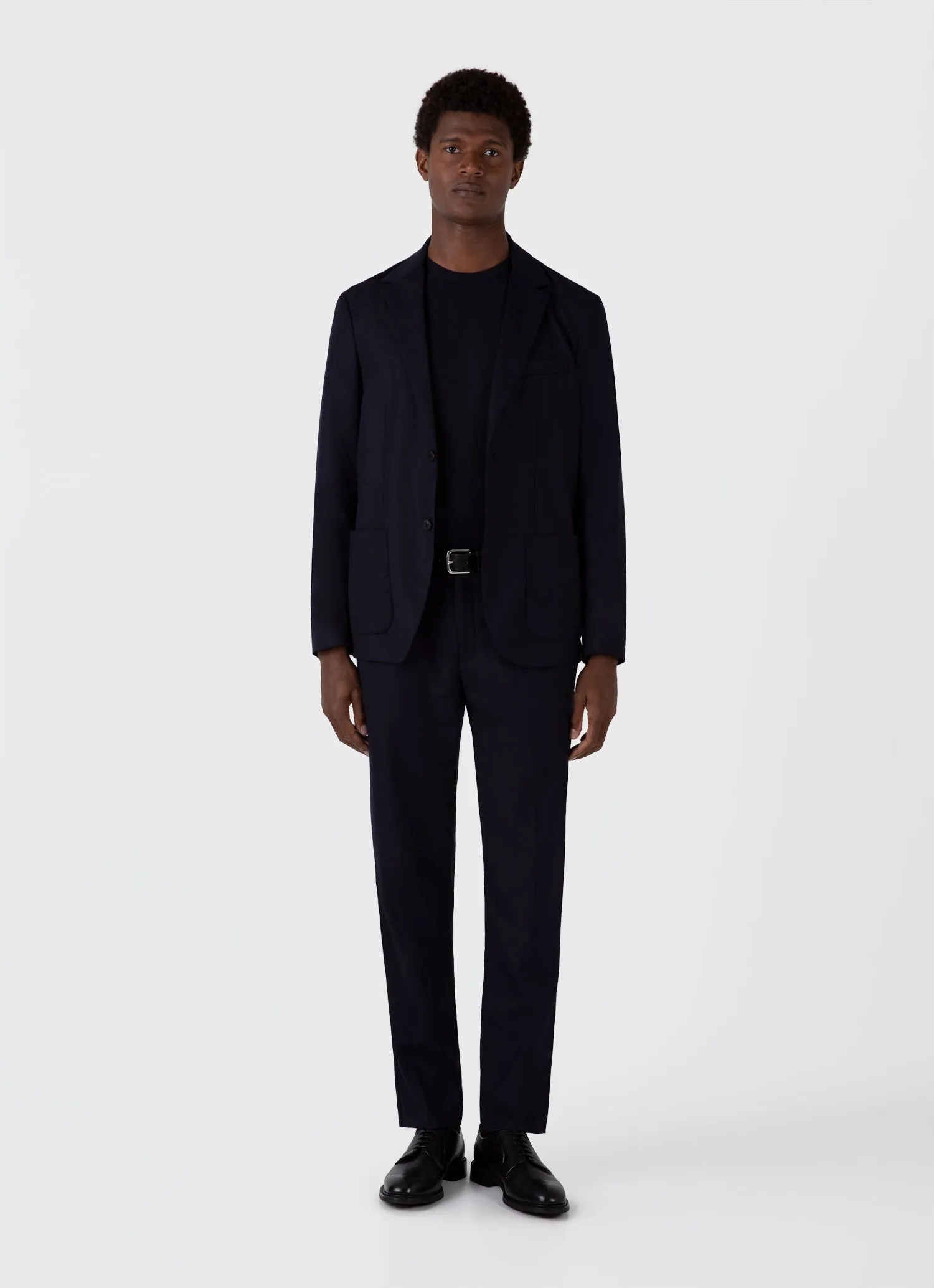 Men's Sea Island Cotton Knit T-shirt in Light Navy sold by Sunspel product image thumbnail 3