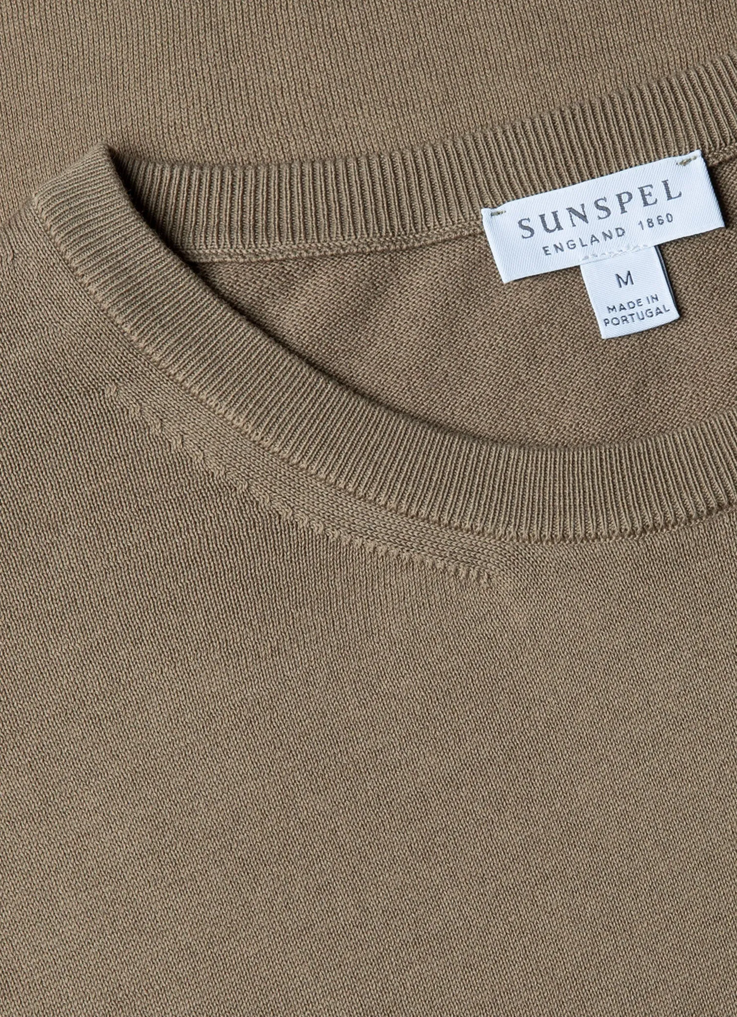 Men's Sea Island Cotton Knit T-shirt in Dark Stone sold by Sunspel product image thumbnail 4