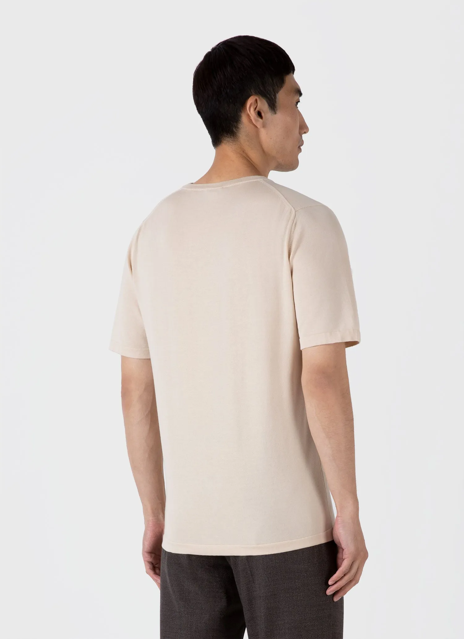 Men's Sea Island Cotton Knit T-shirt in Undyed sold by Sunspel product image thumbnail 5