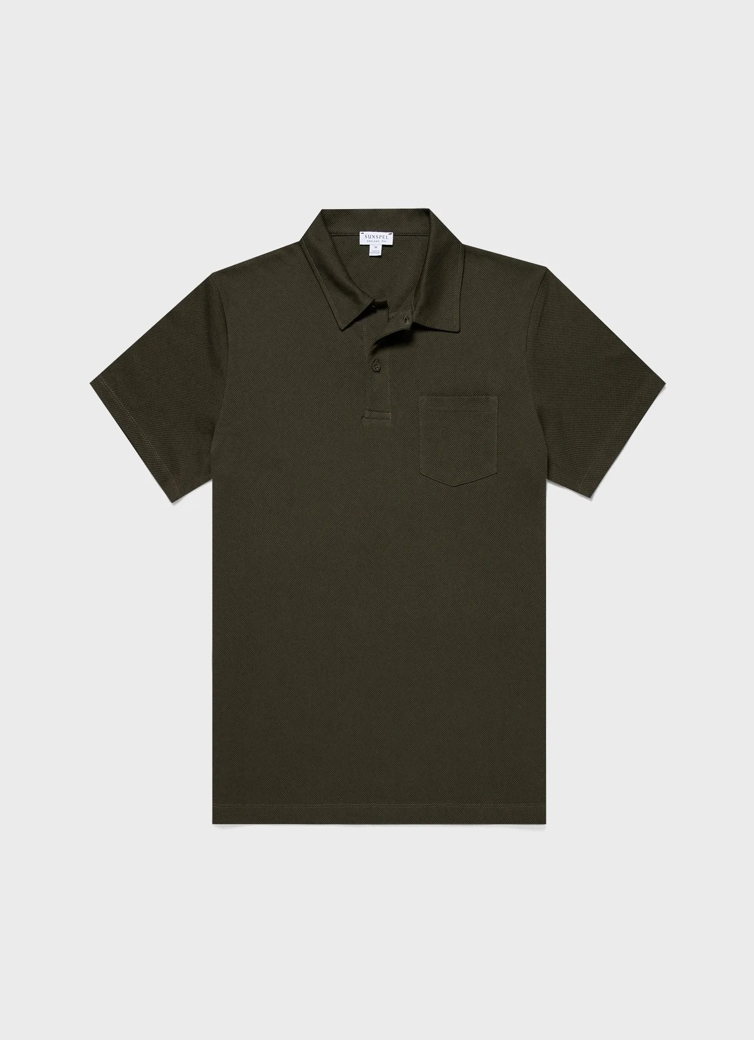 Men's Riviera Polo Shirt in Pine Green sold by Sunspel