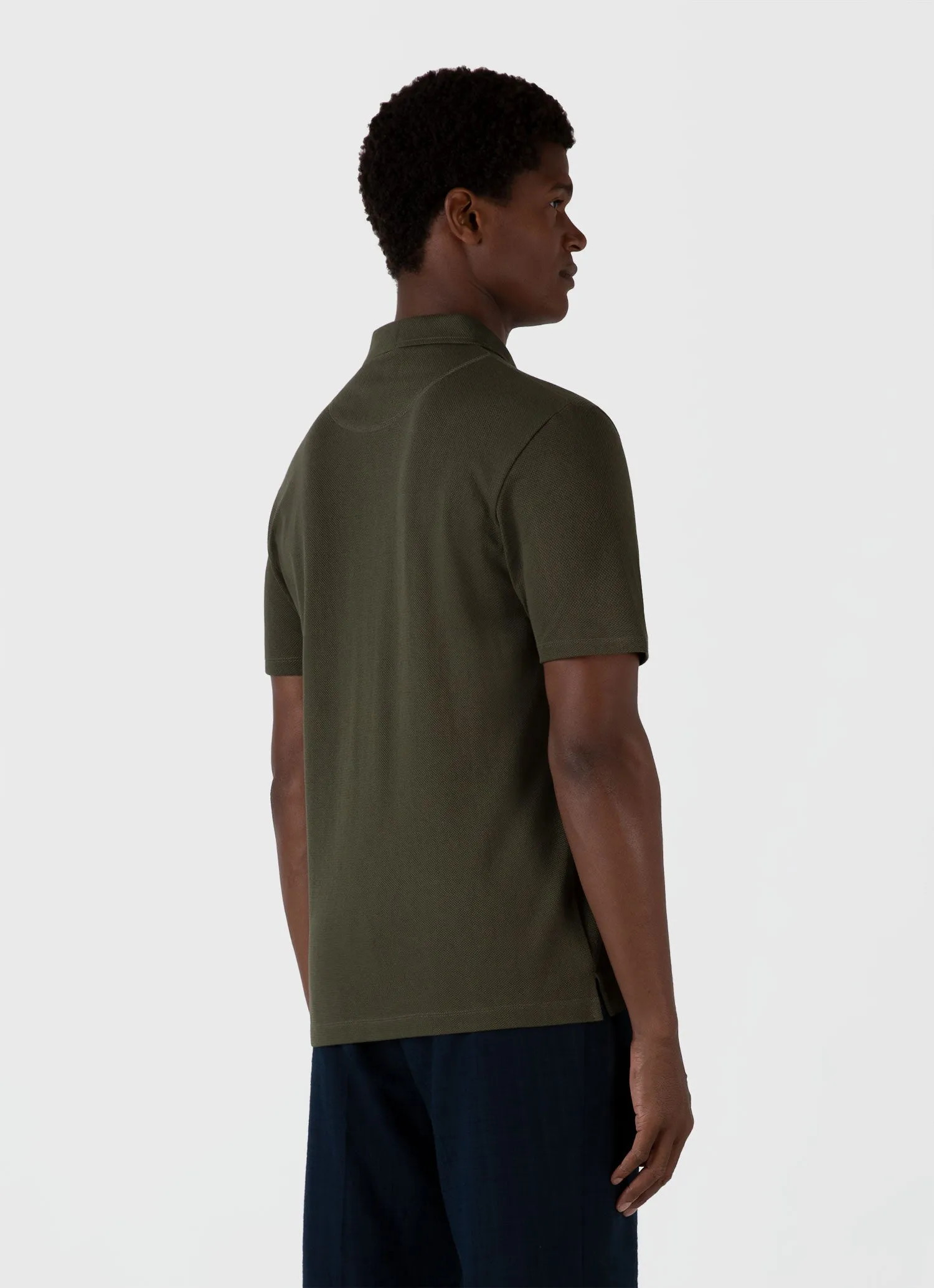 Men's Riviera Polo Shirt in Pine Green sold by Sunspel product image thumbnail 5