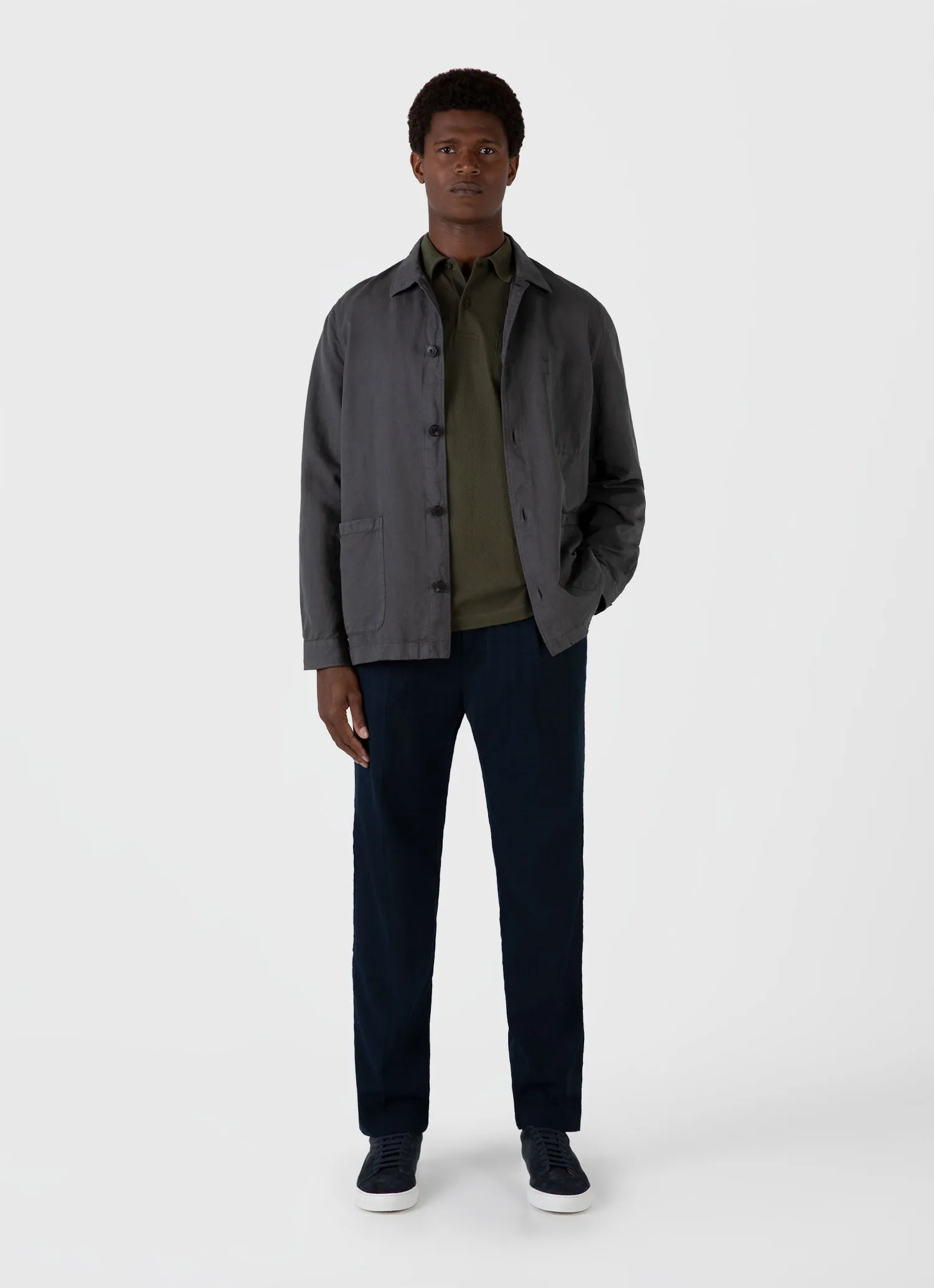 Men's Riviera Polo Shirt in Pine Green sold by Sunspel product image thumbnail 3