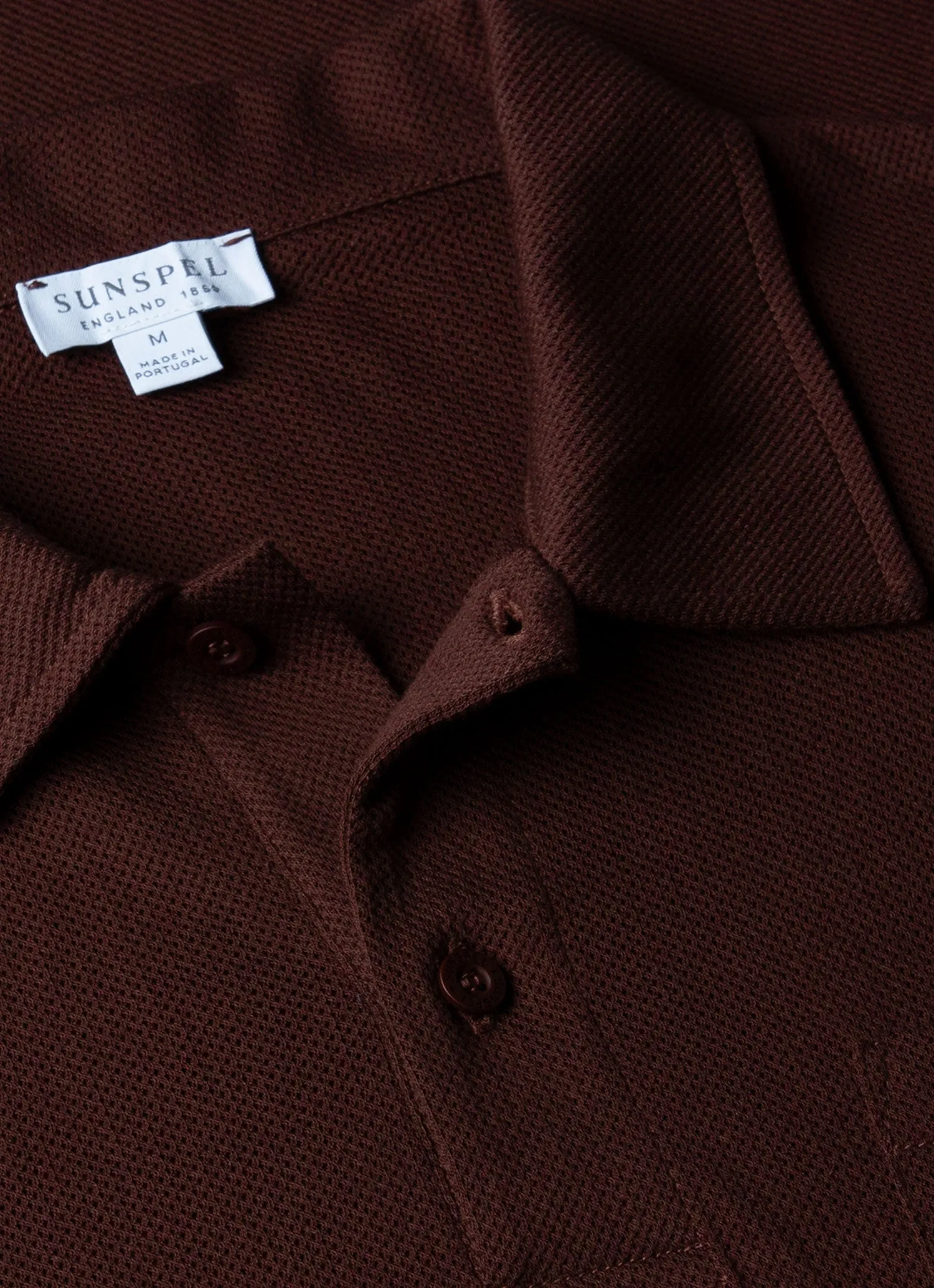 Men's Riviera Polo Shirt in Raisin sold by Sunspel product image thumbnail 4