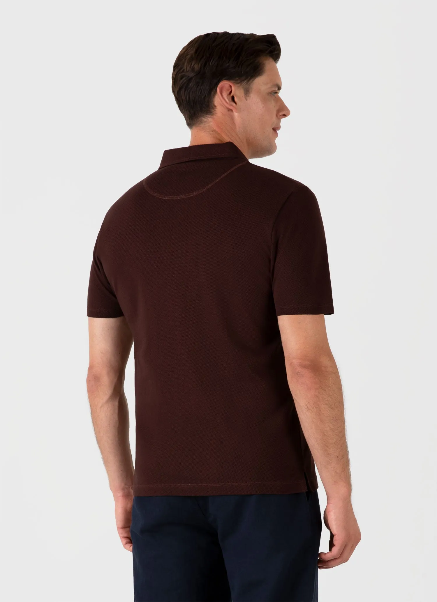 Men's Riviera Polo Shirt in Raisin sold by Sunspel product image thumbnail 5