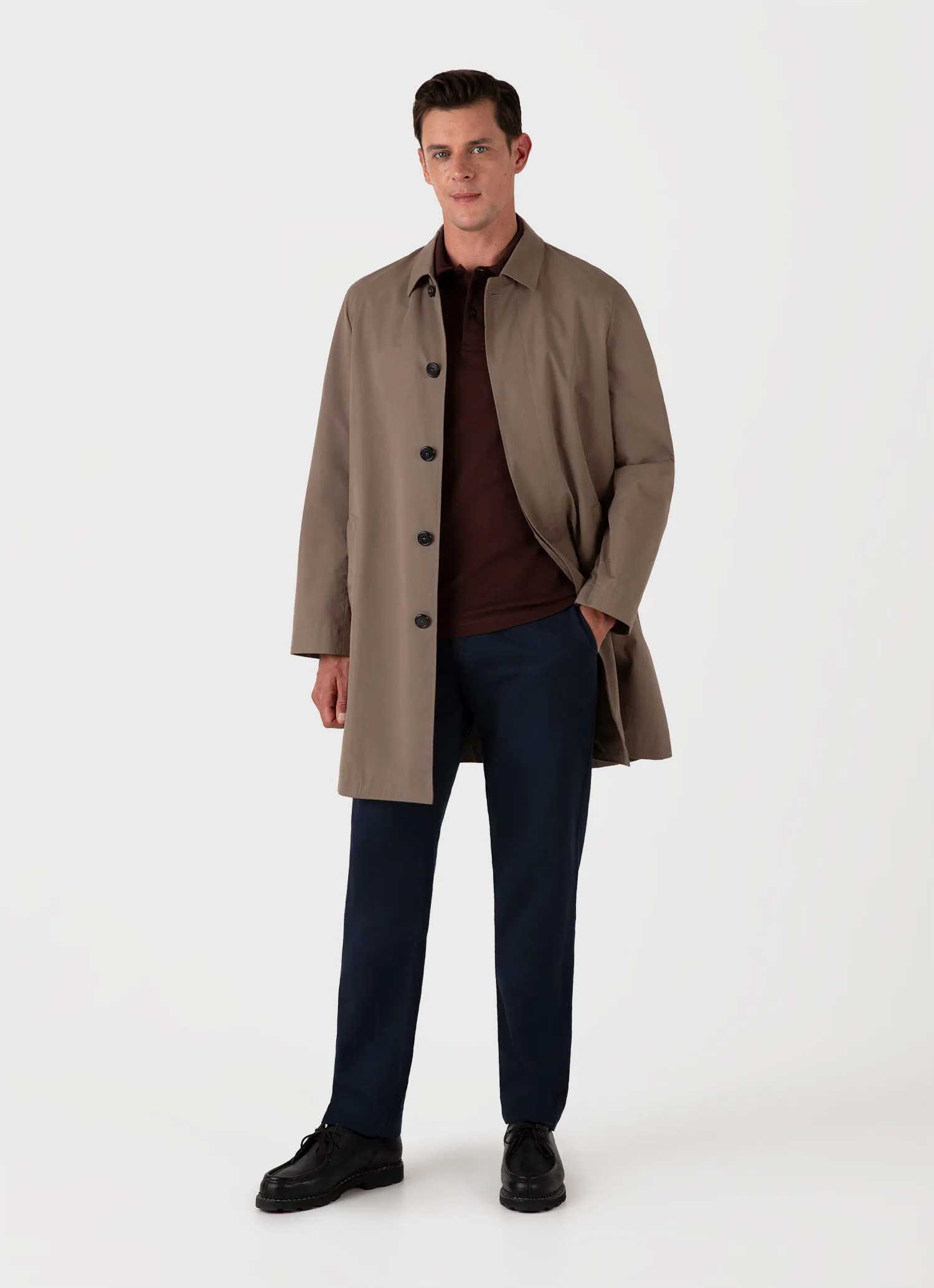 Men's Riviera Polo Shirt in Raisin sold by Sunspel product image thumbnail 3