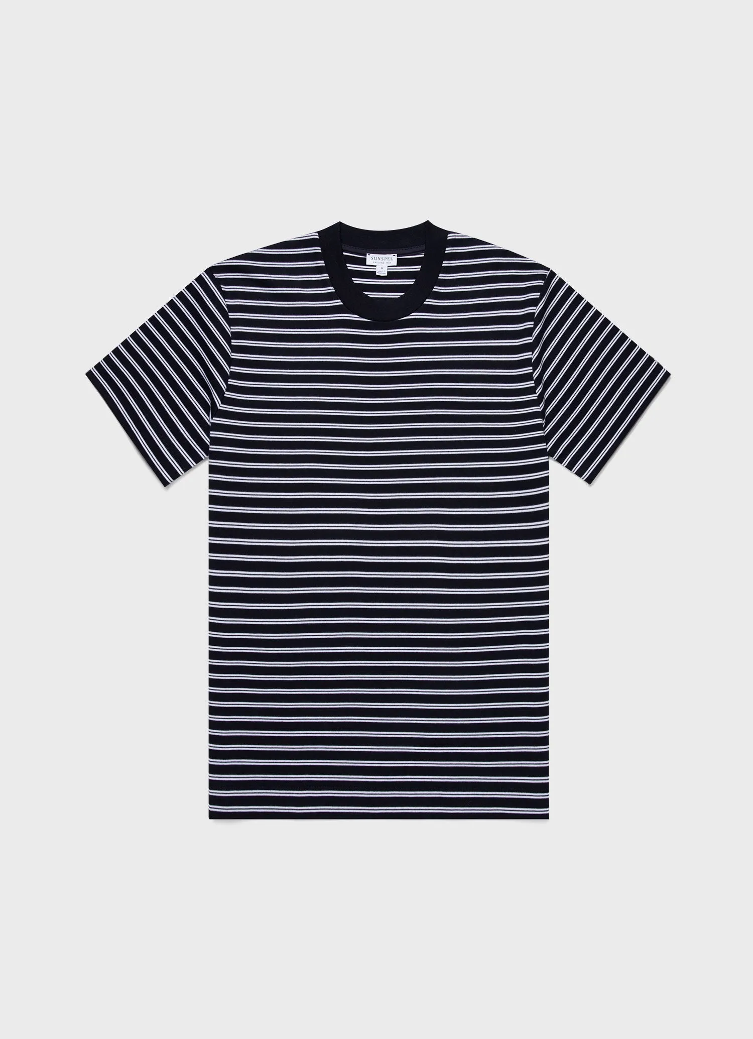 Men's Relaxed Fit Heavyweight T-shirt in Navy/White sold by Sunspel