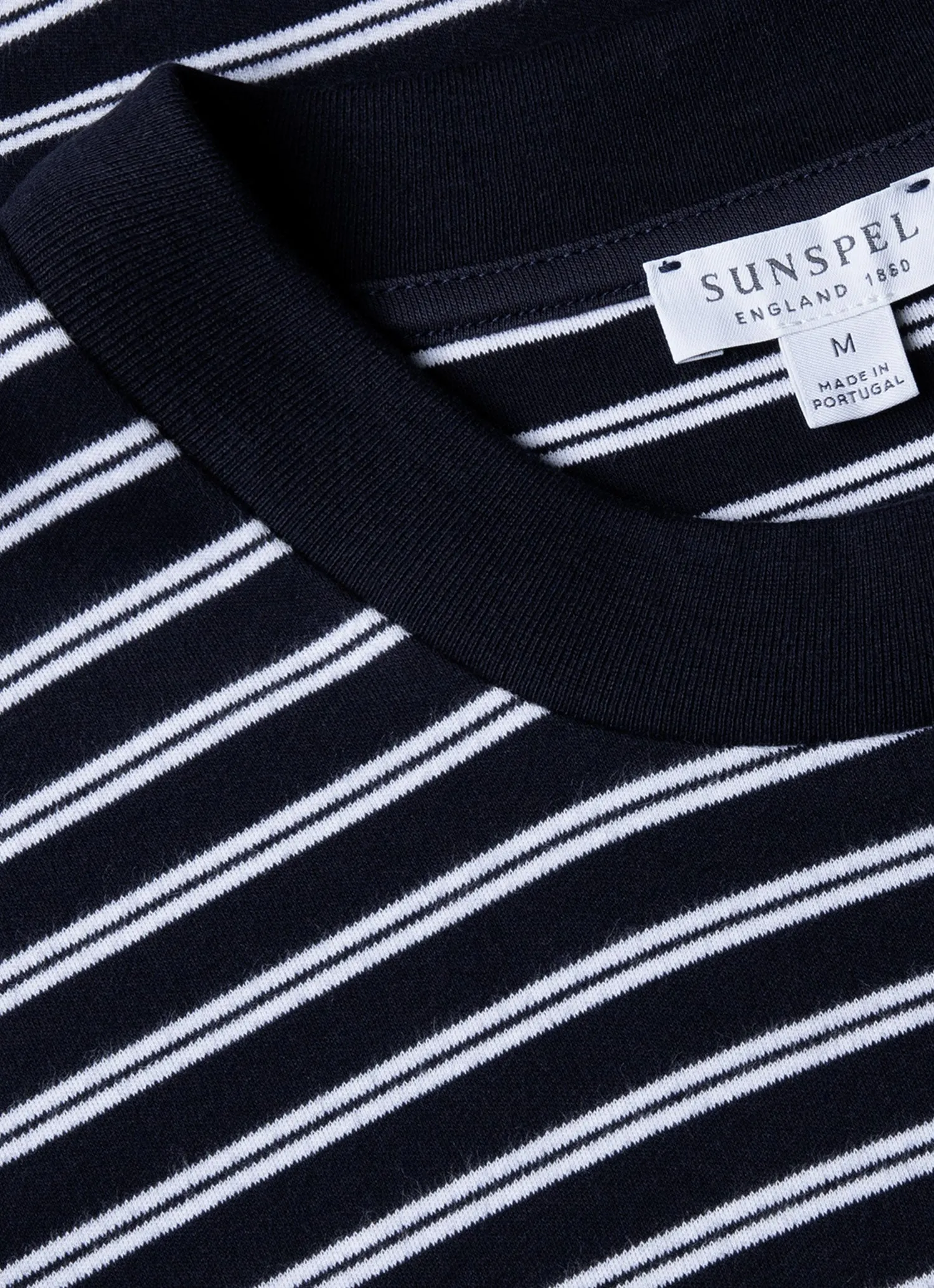 Men's Relaxed Fit Heavyweight T-shirt in Navy/White sold by Sunspel product image thumbnail 4
