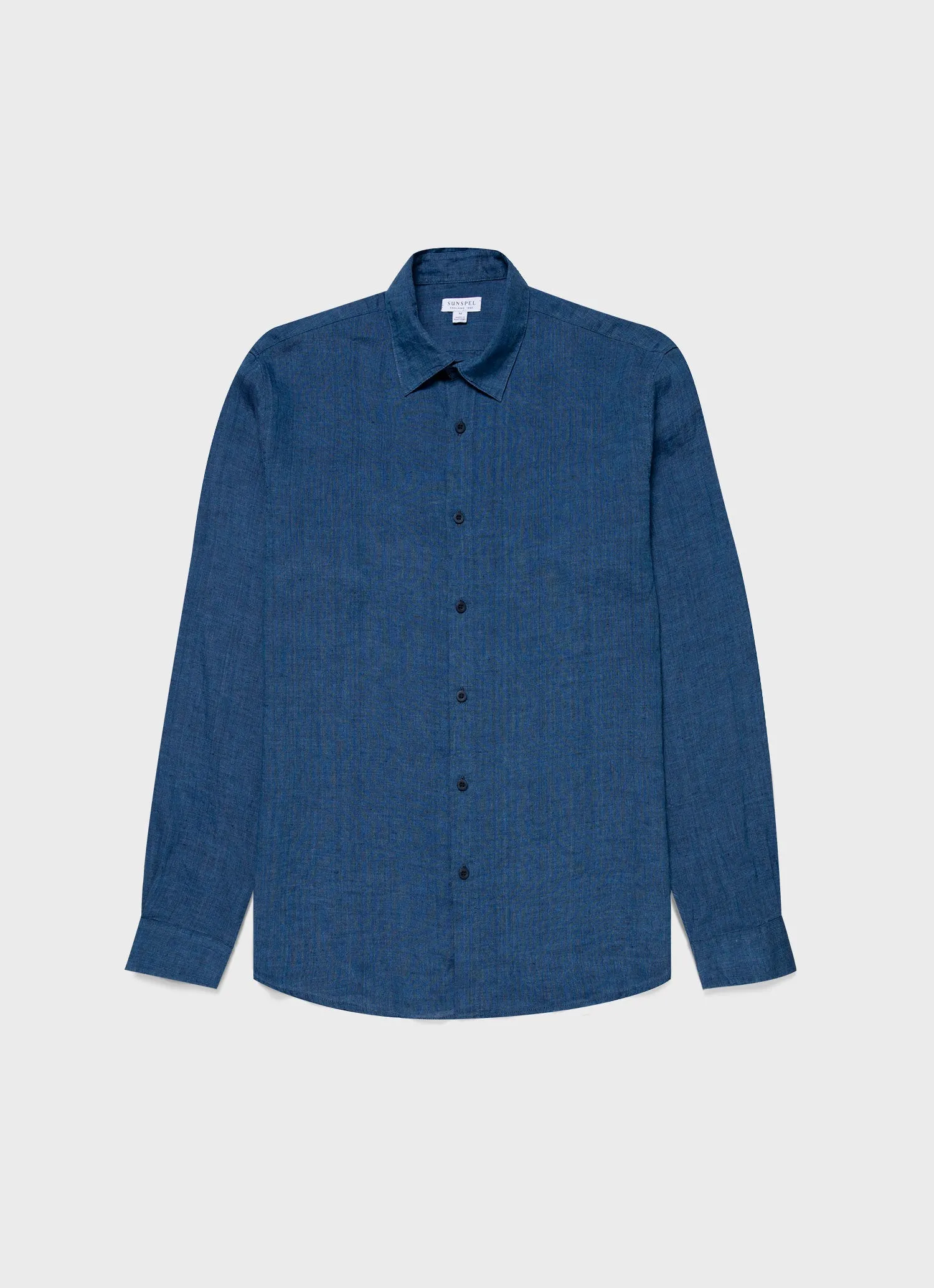 Men's Linen Shirt in Ink Blue sold by Sunspel