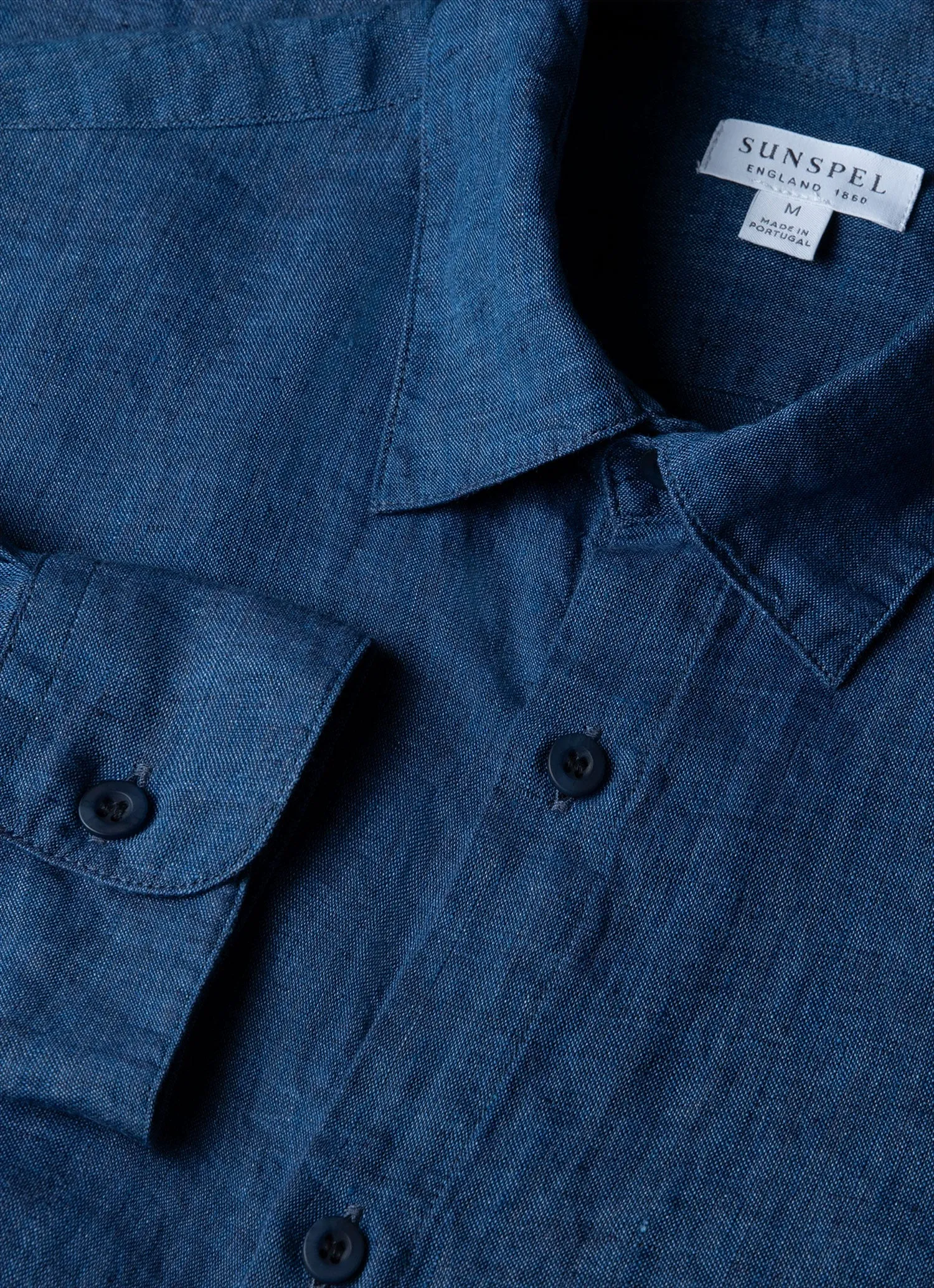 Men's Linen Shirt in Ink Blue sold by Sunspel product image thumbnail 4