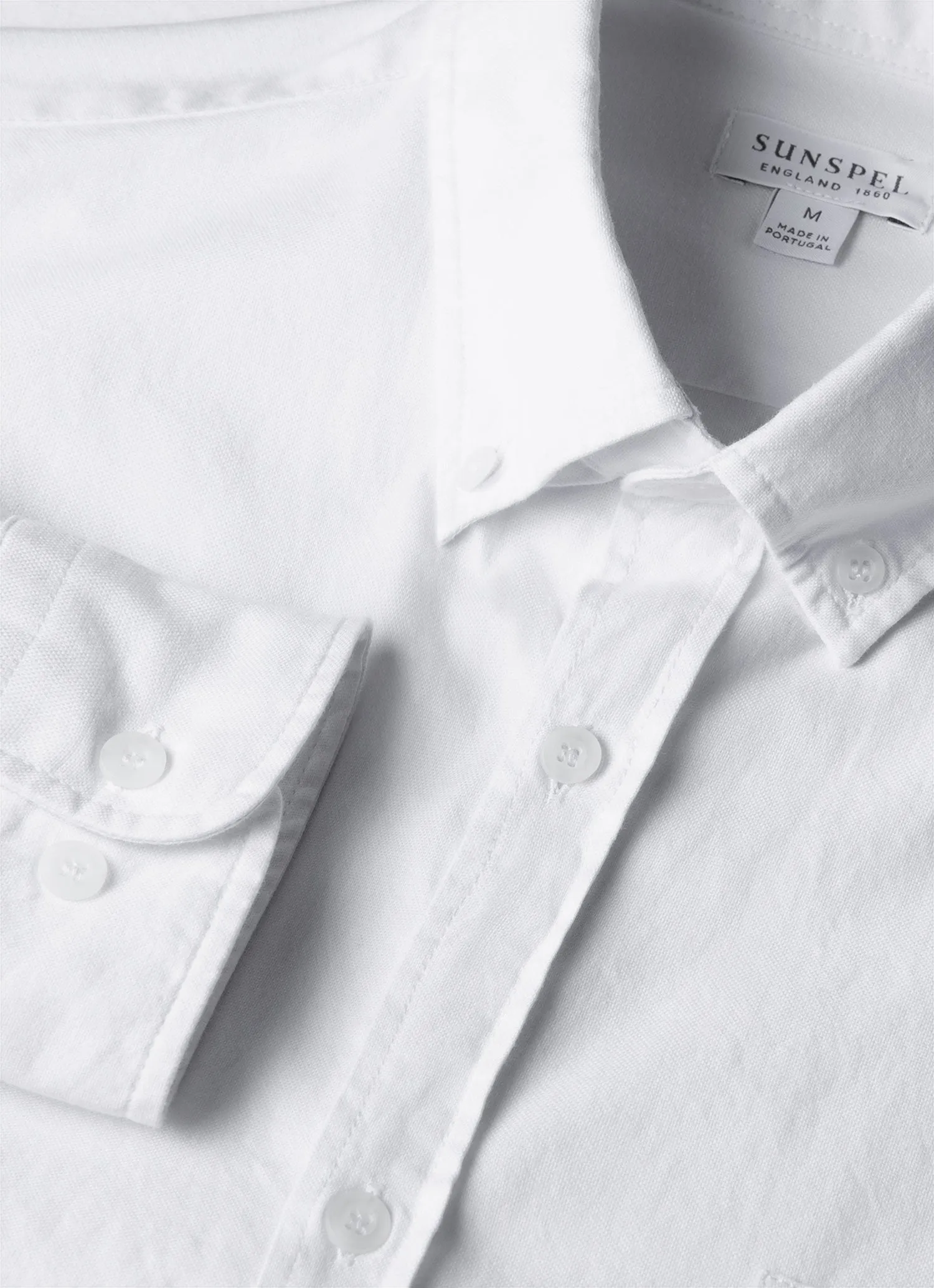 Men's Button Down Oxford Shirt in White sold by Sunspel product image thumbnail 4