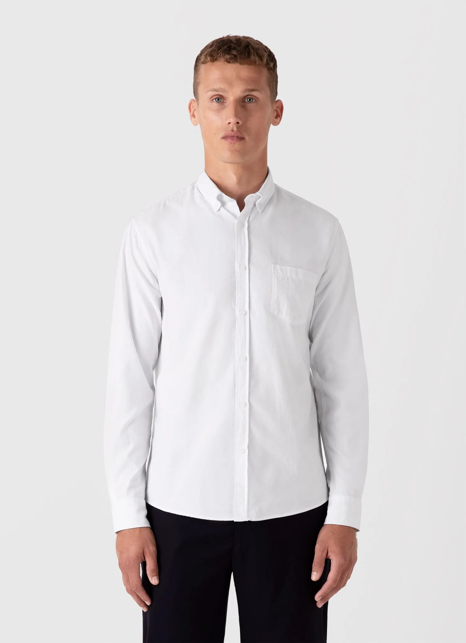 Men's Button Down Oxford Shirt in White sold by Sunspel product image thumbnail 2