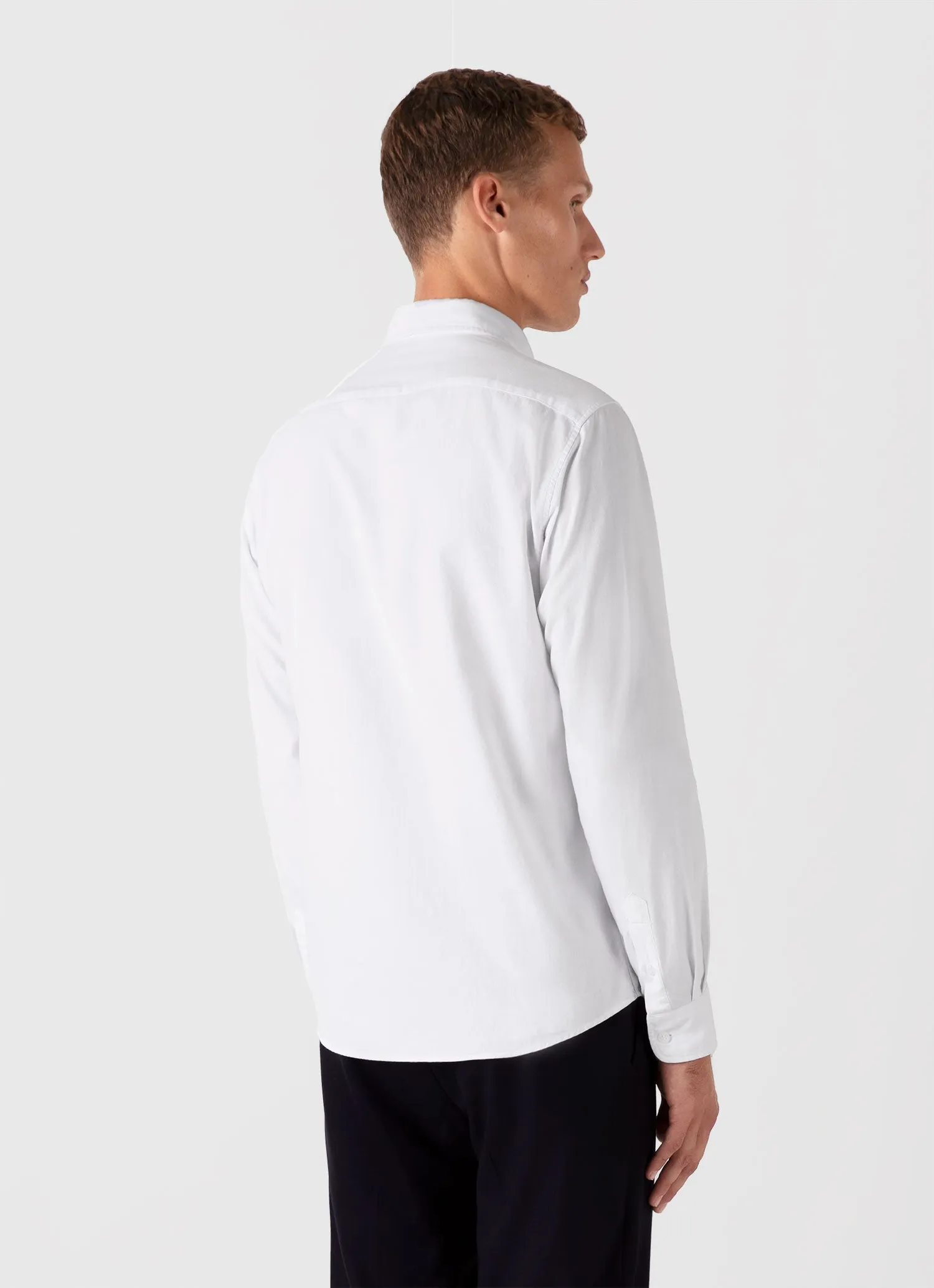 Men's Button Down Oxford Shirt in White sold by Sunspel product image thumbnail 5