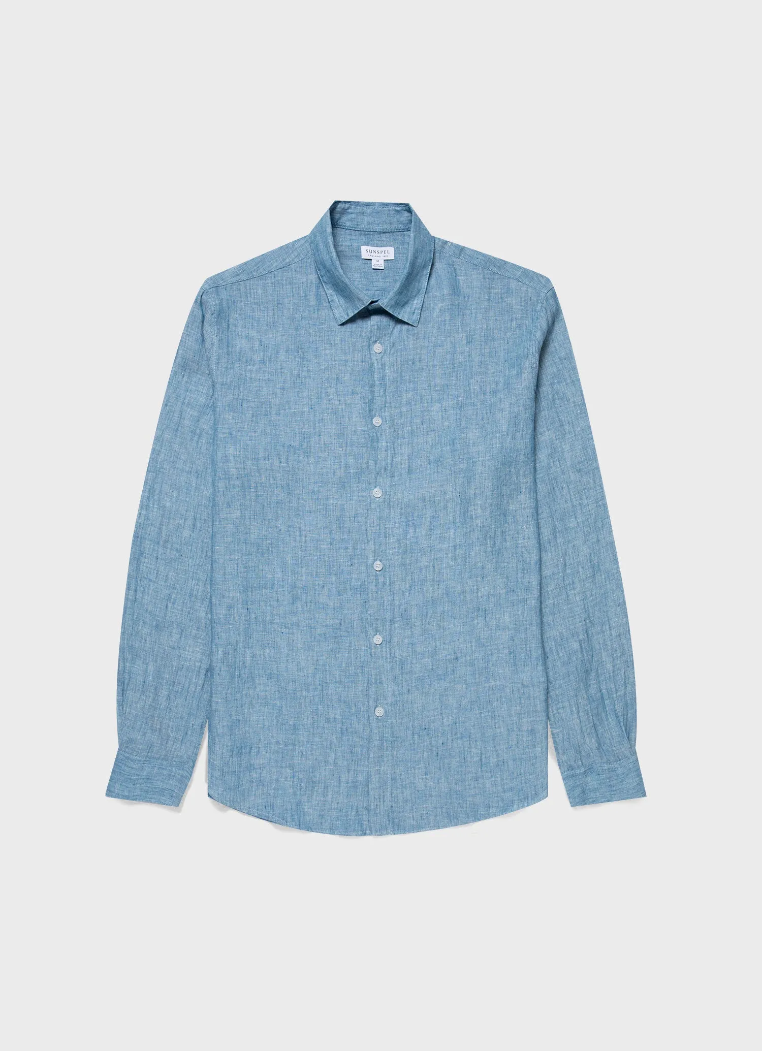 Men's Linen Shirt in Como Blue sold by Sunspel