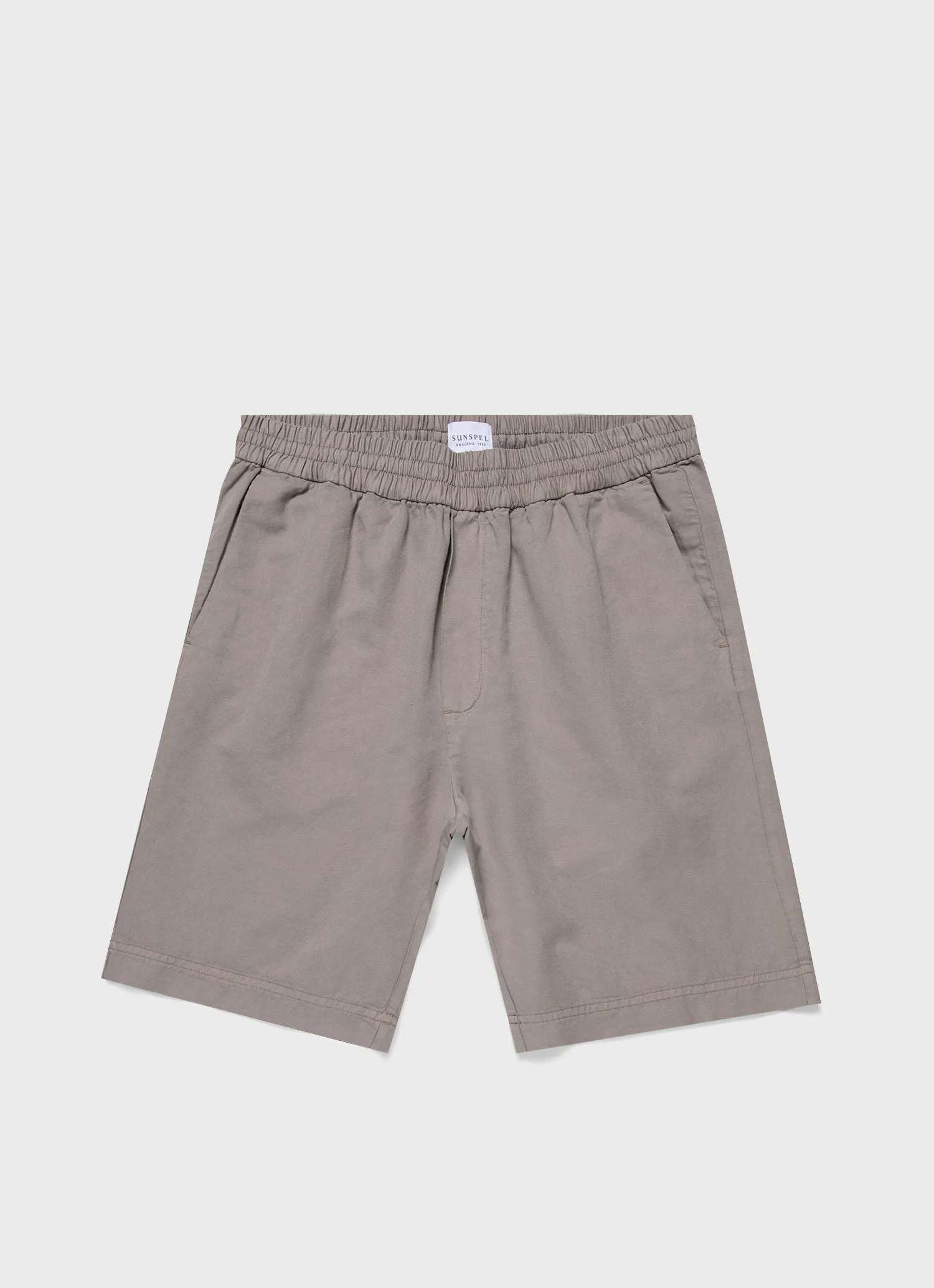 Men's Cotton Linen Drawstring Shorts in Pewter sold by Sunspel