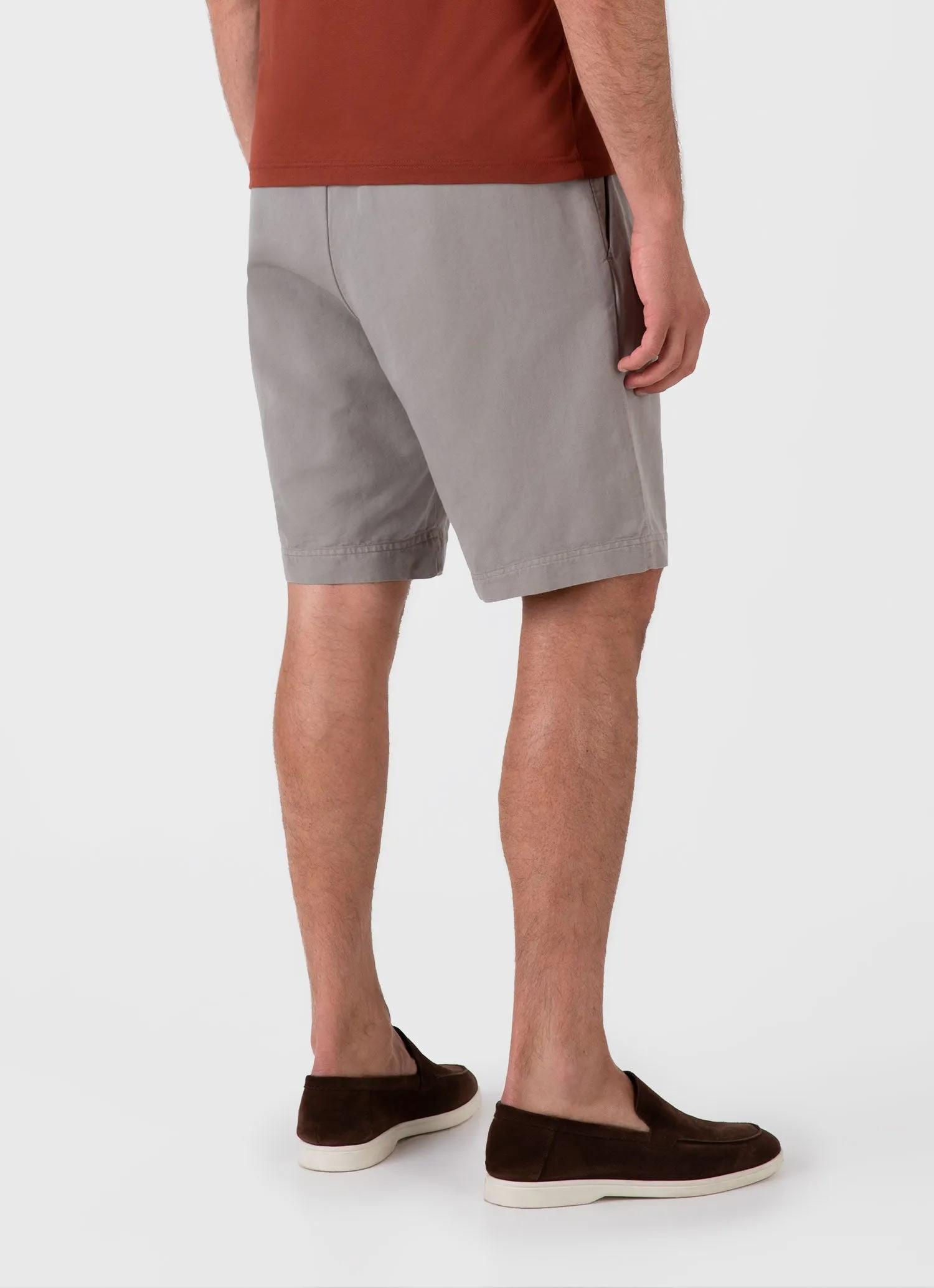 Men's Cotton Linen Drawstring Shorts in Pewter sold by Sunspel product image thumbnail 5