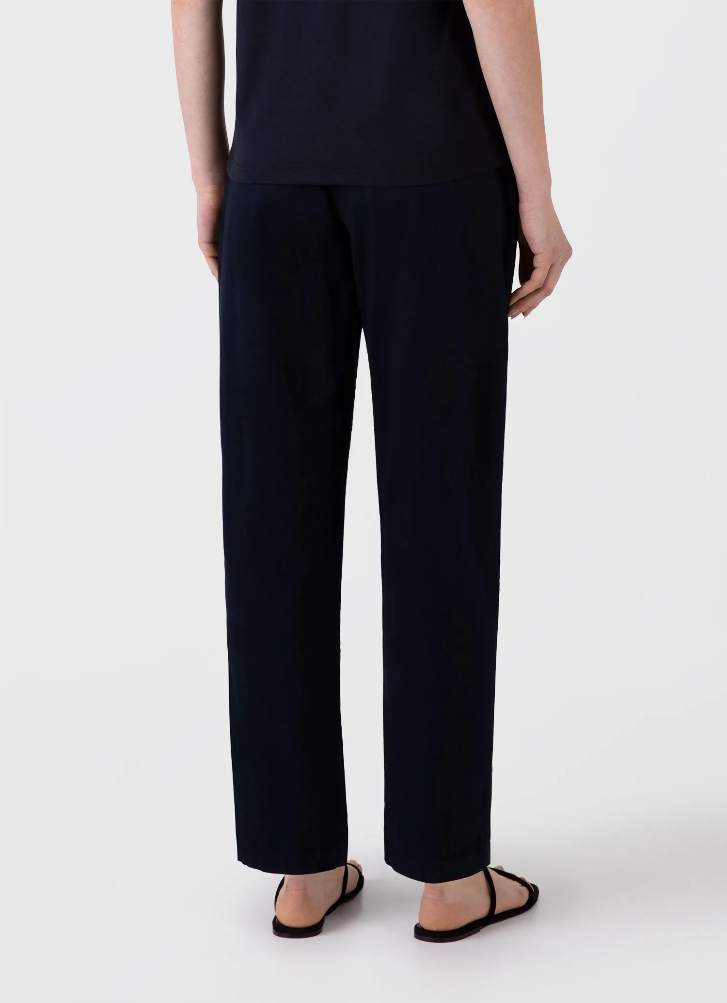 Women's Pleated Chino in Midnight Navy sold by Sunspel product image thumbnail 3