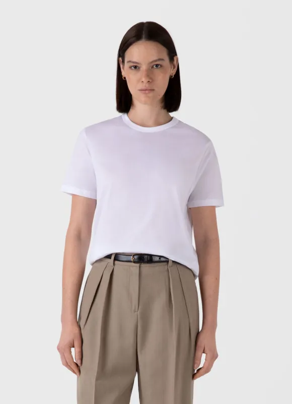 Women's Relaxed Fit T-shirt in White sold by Sunspel