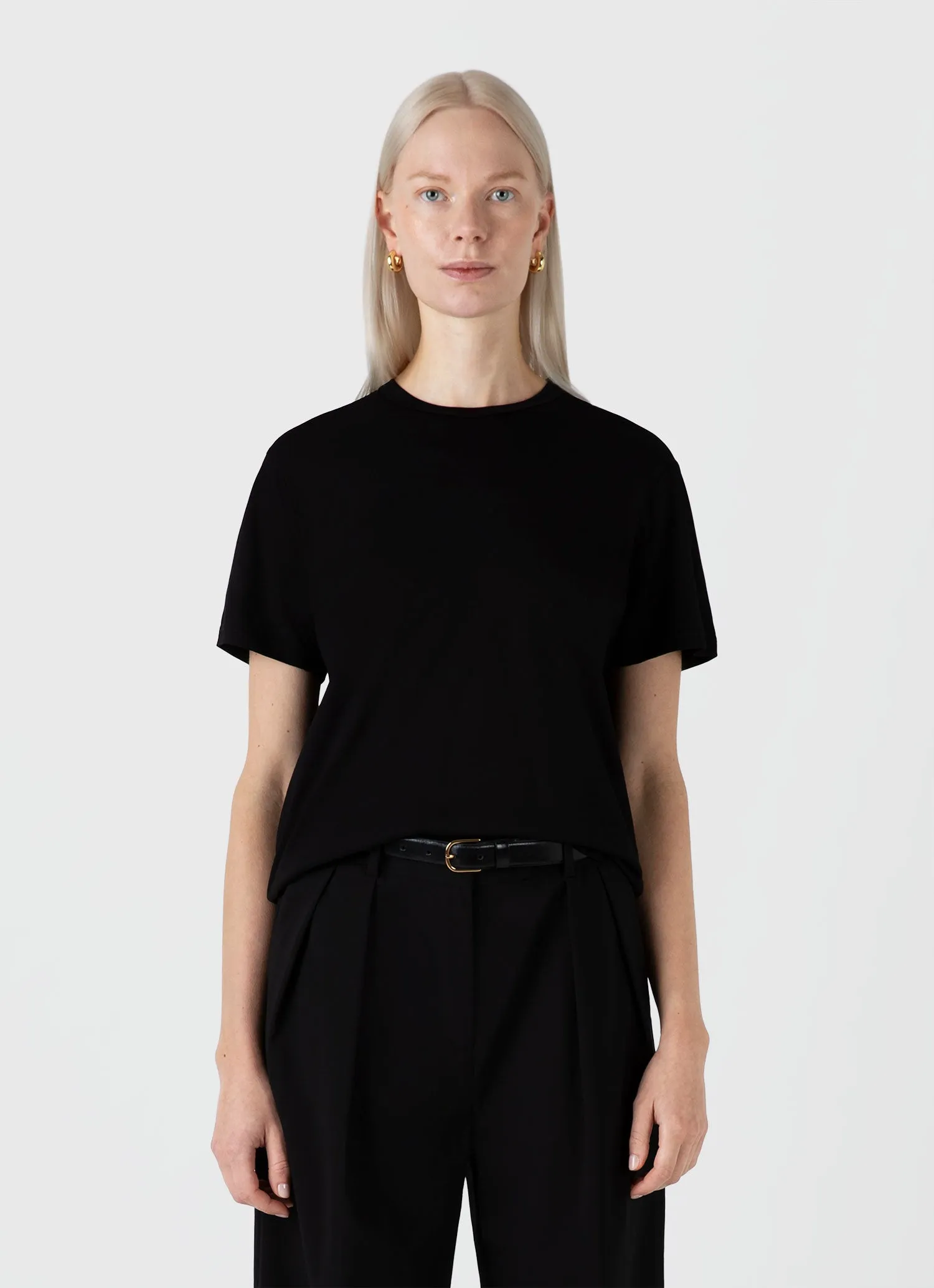 Women's Everyday T-shirt in Black sold by Sunspel