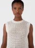 Women's Chunky Cotton Stitch Vest in Ecru sold by Sunspel