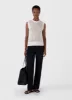 Women's Chunky Cotton Stitch Vest in Ecru sold by Sunspel