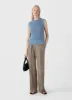 Women's Chunky Cotton Stitch Vest in Light Blue sold by Sunspel