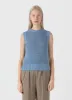 Women's Chunky Cotton Stitch Vest in Light Blue sold by Sunspel