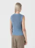 Women's Chunky Cotton Stitch Vest in Light Blue sold by Sunspel