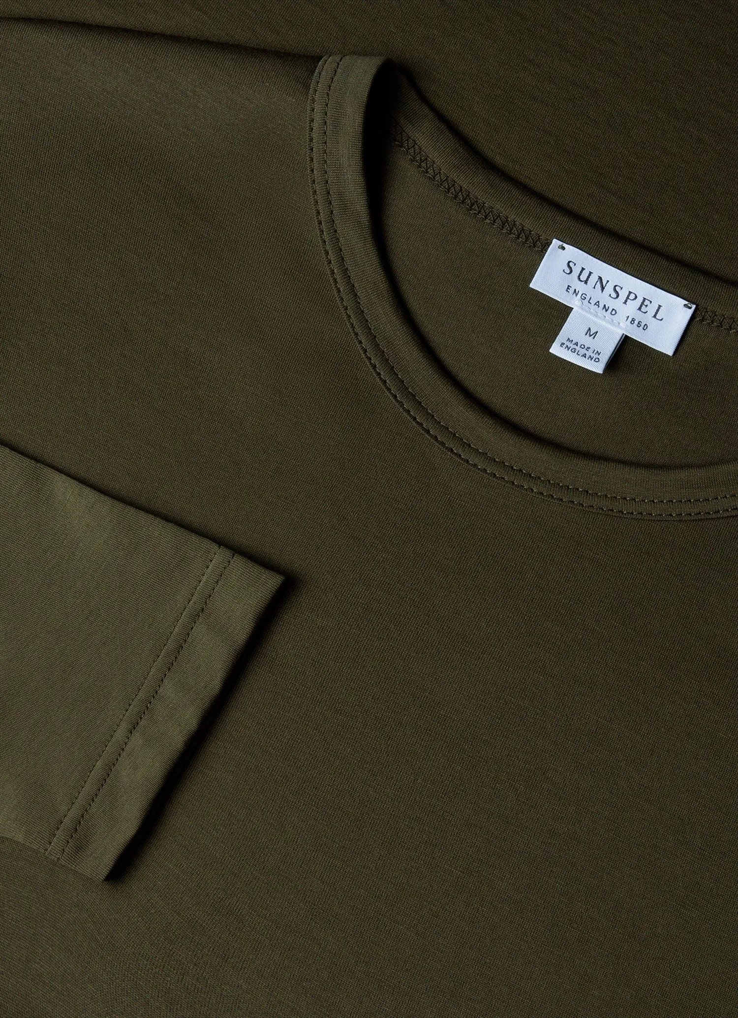 Men's Long Sleeve Classic T-shirt in Pine Green sold by Sunspel product image thumbnail 4