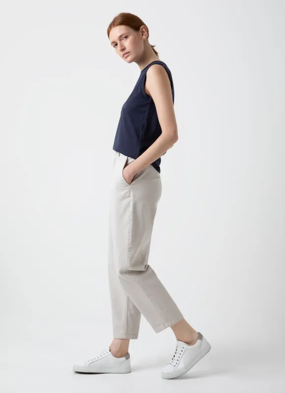 Women's Boy Fit Tank in Navy sold by Sunspel