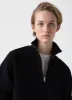Women's Half Zip Loopback Sweatshirt in Black sold by Sunspel
