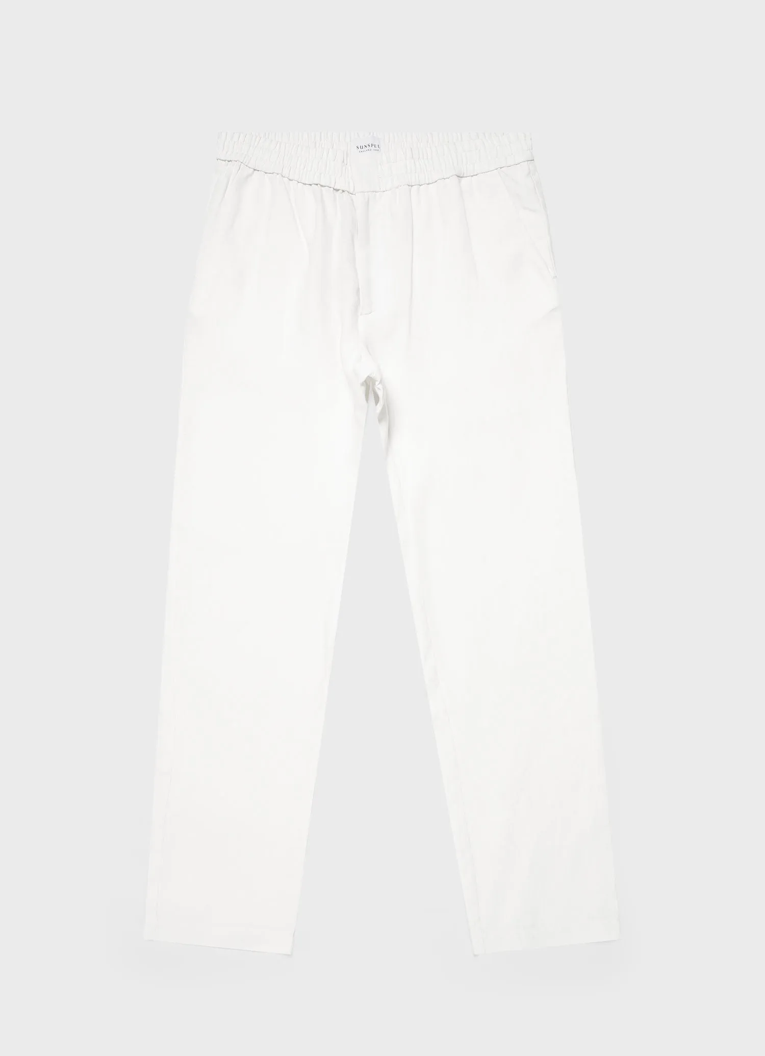 Men's Linen Drawstring Trouser in White sold by Sunspel