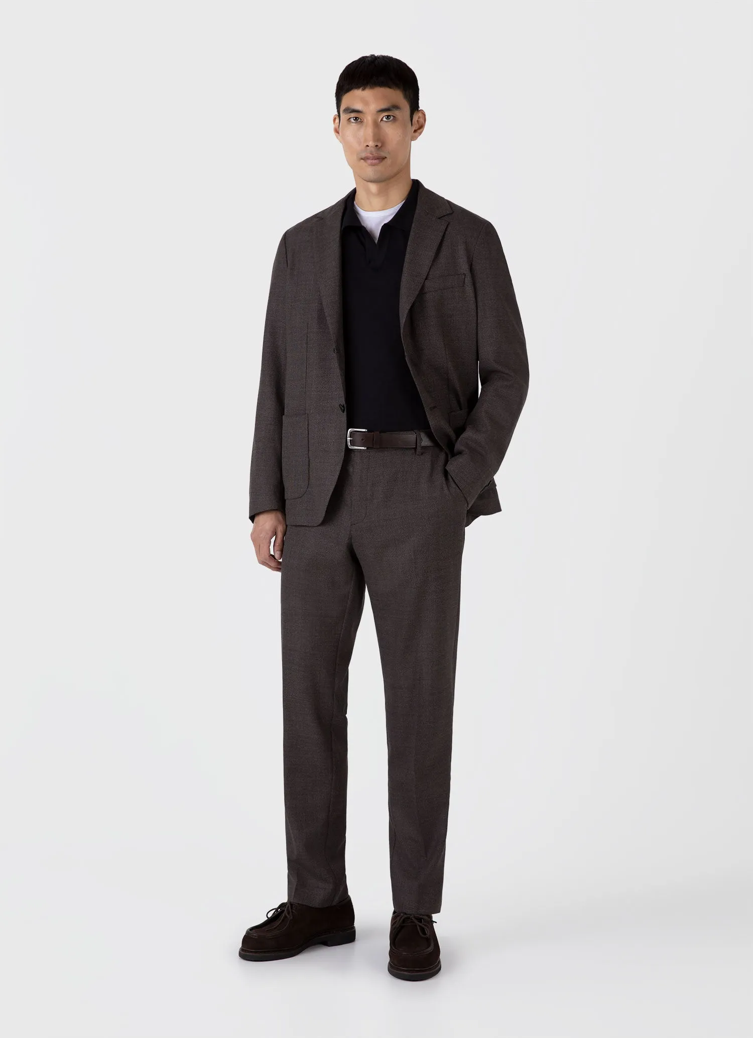 Men's Sea Island Cashmere Polo Shirt in Black sold by Sunspel product image thumbnail 3