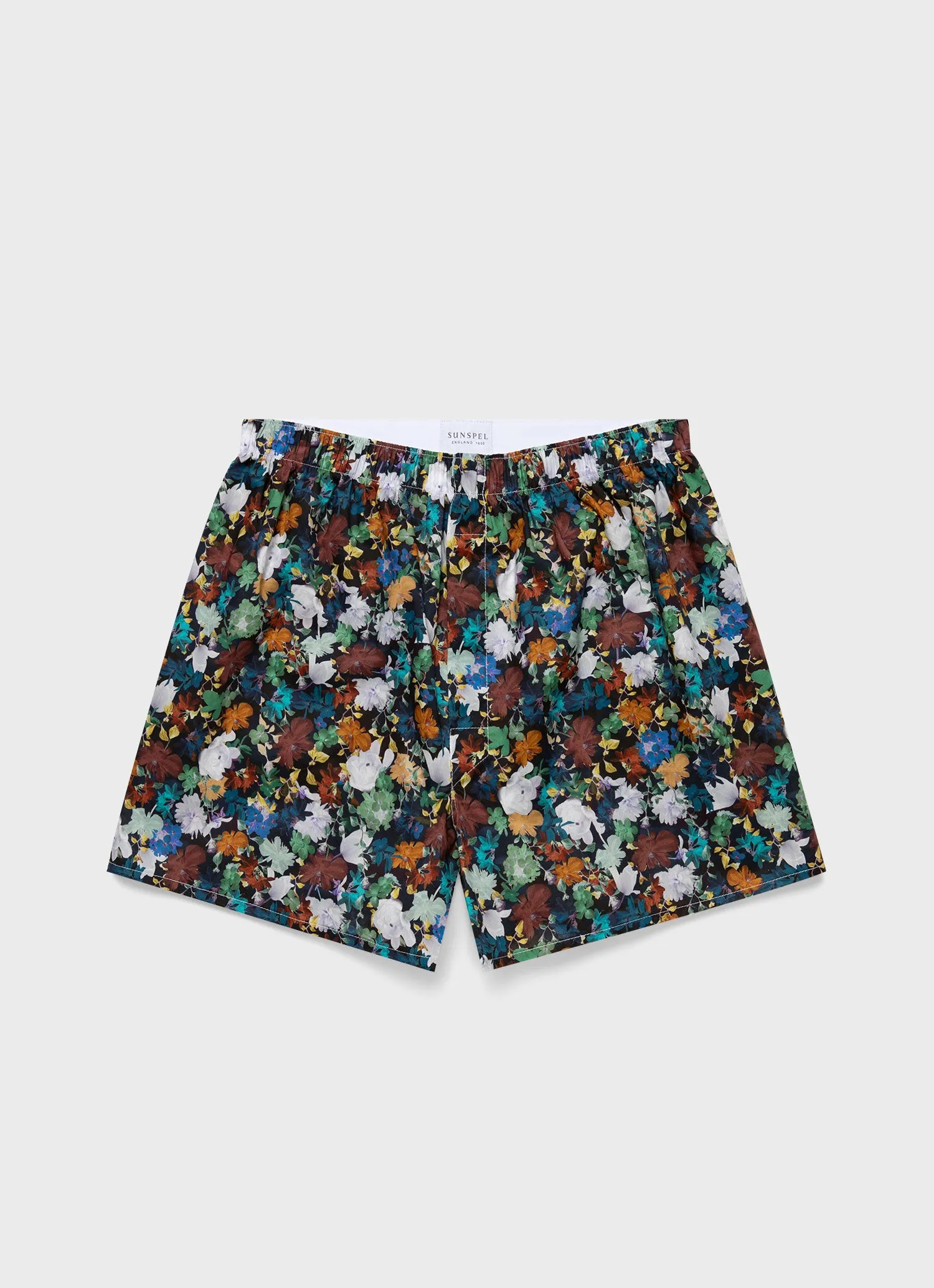 Men's Classic Boxer Shorts in Liberty Fabric in Futuristic Floral sold by Sunspel