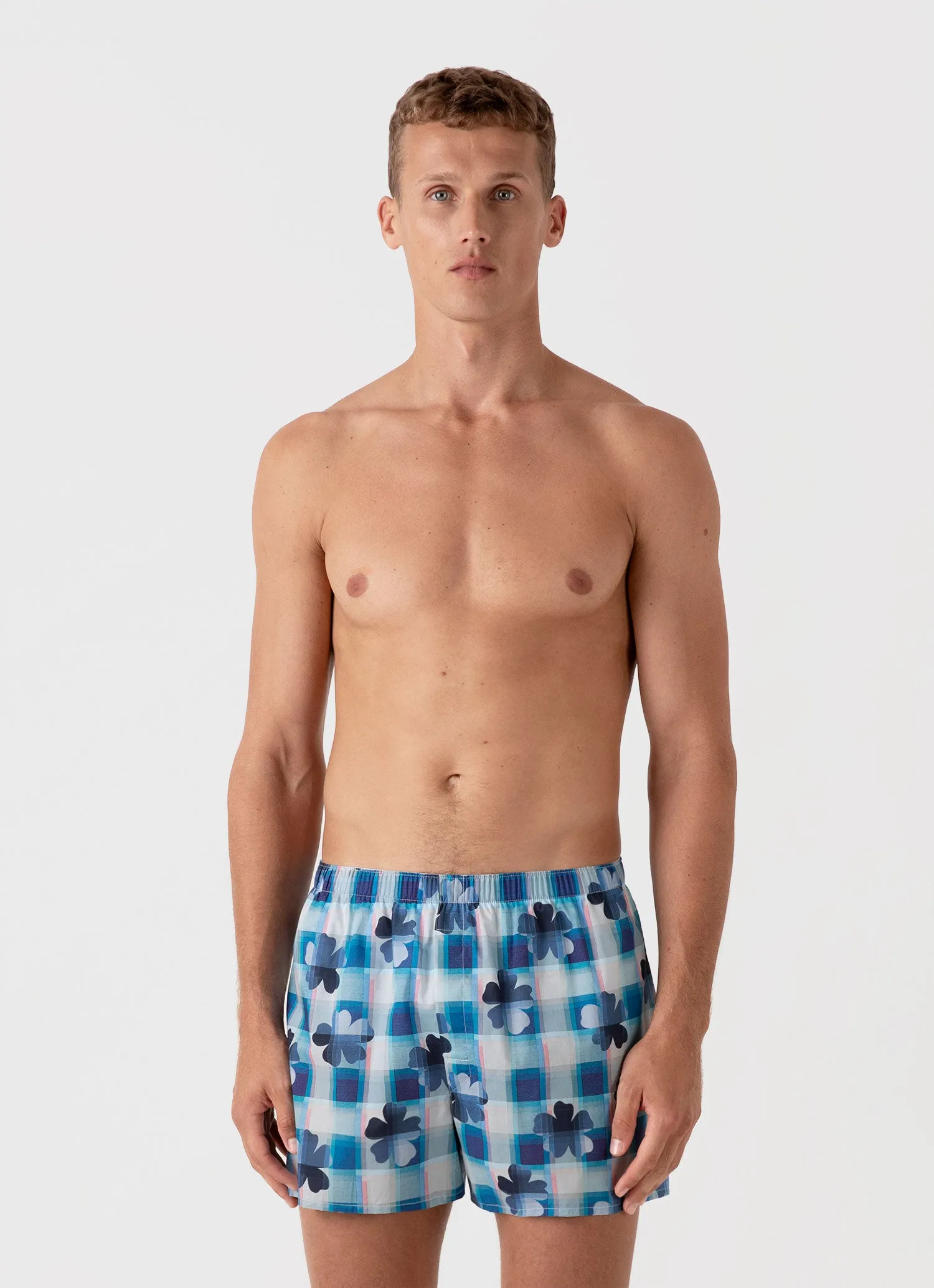 Men's Classic Boxer Shorts in Liberty Fabric in Blue Flower sold by Sunspel product image thumbnail 2