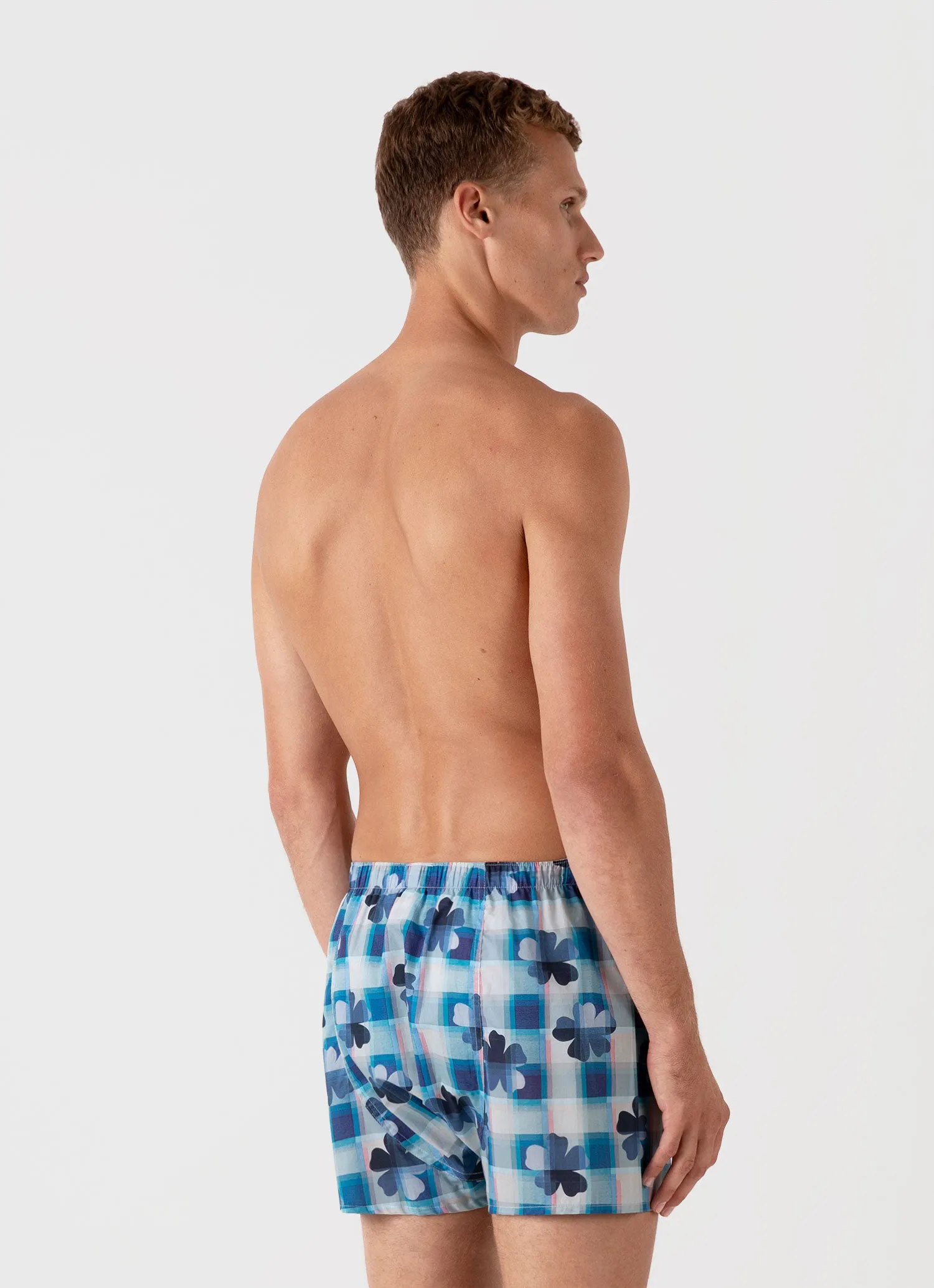 Men's Classic Boxer Shorts in Liberty Fabric in Blue Flower sold by Sunspel product image thumbnail 3